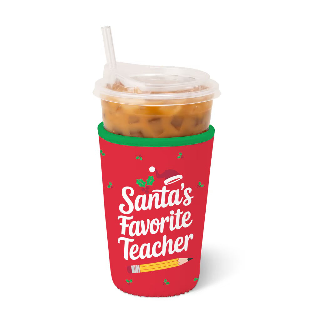 Swig Iced Cup Coolie - Santa’s Favorite Teacher