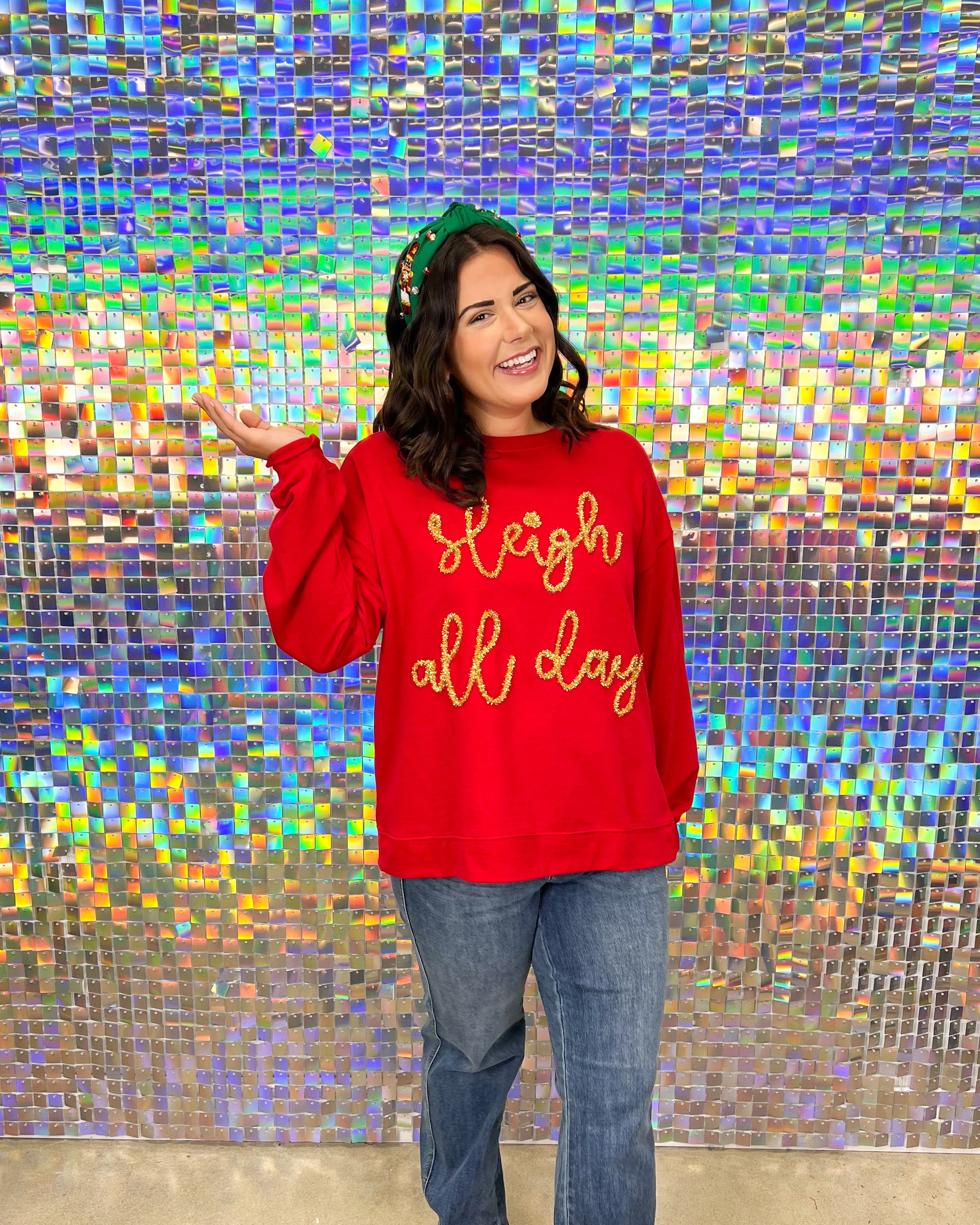 Holiday Sparkle Sweatshirt - Red