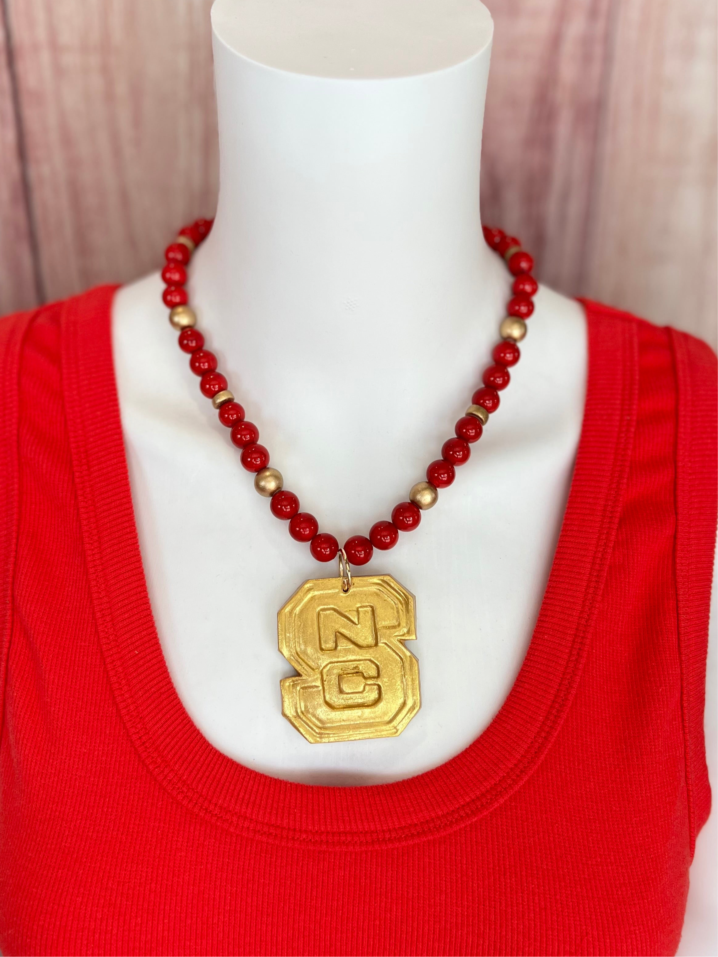 NC State Jade Necklace - Red