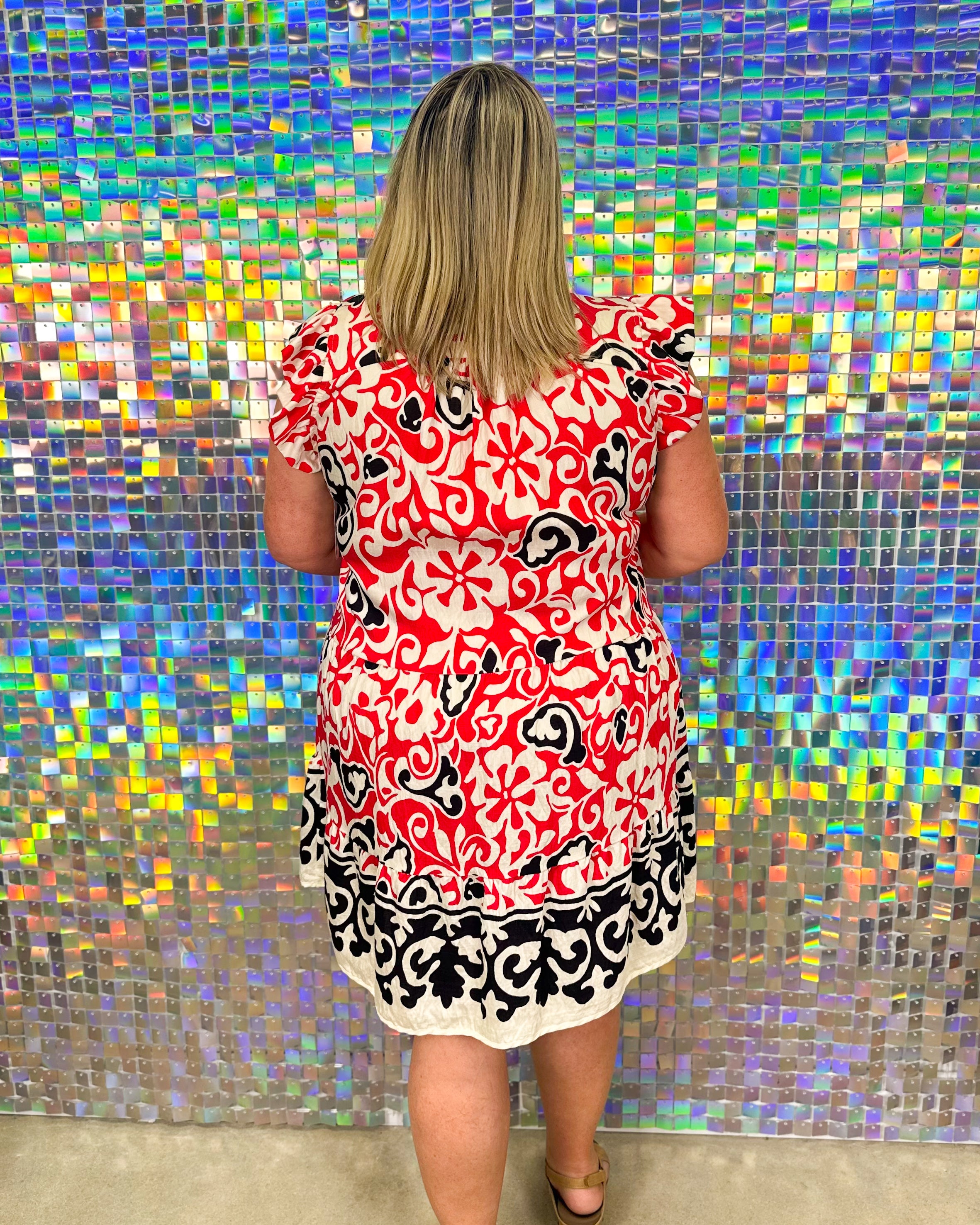 Delaney Dress - Cherry Red