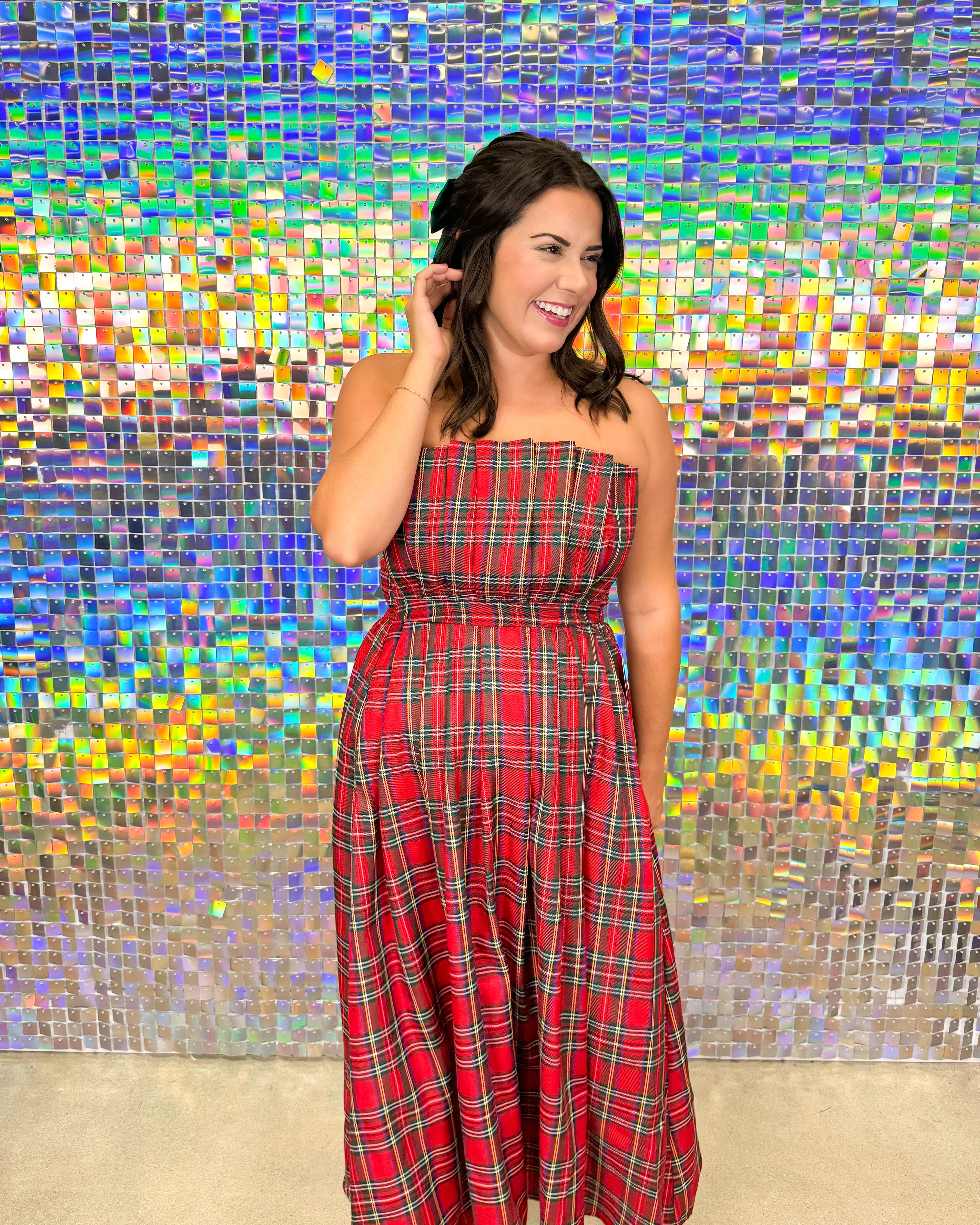 Tartan Dress - Red