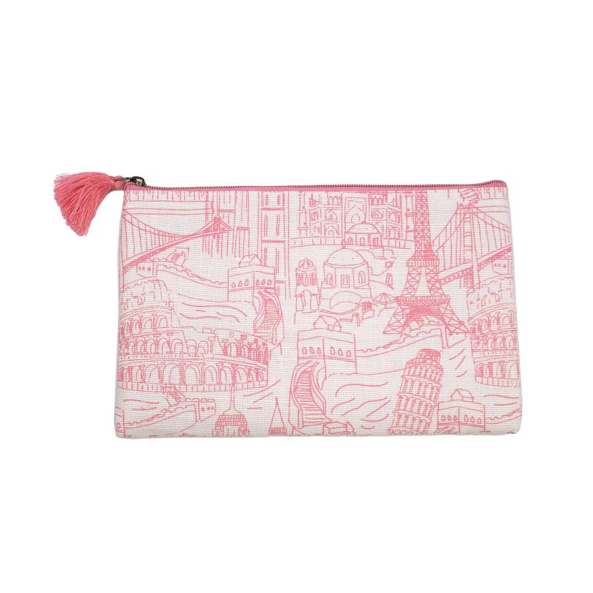 World of Wonder Juco Cosmetic Bag -  Pink/White