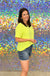 Andree By Unit Whistle Top - Neon Yellow, tee, plus size, round neck, short sleeve, solid