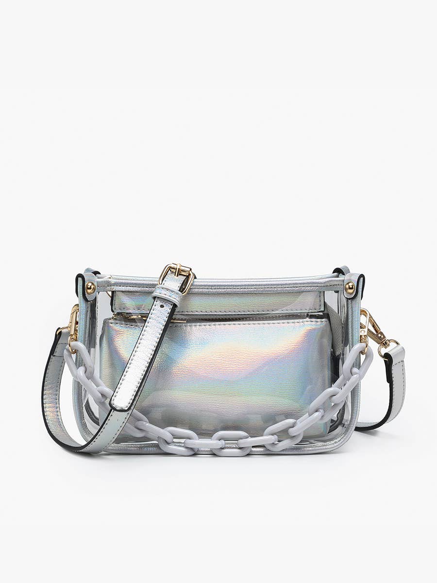 Jessica Clear Crossbody w/ Chain - Holographic