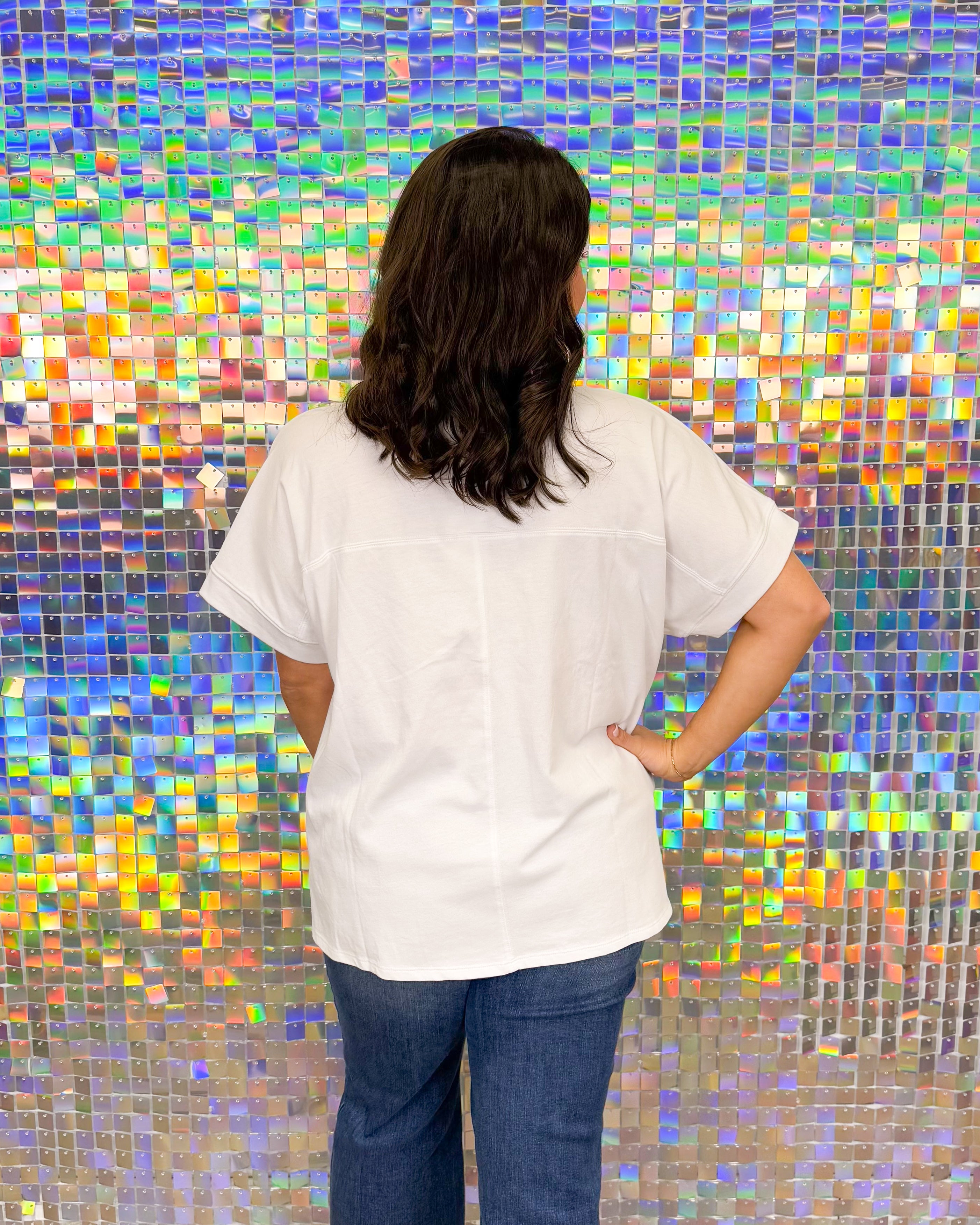 Bride Sparkle Top - White