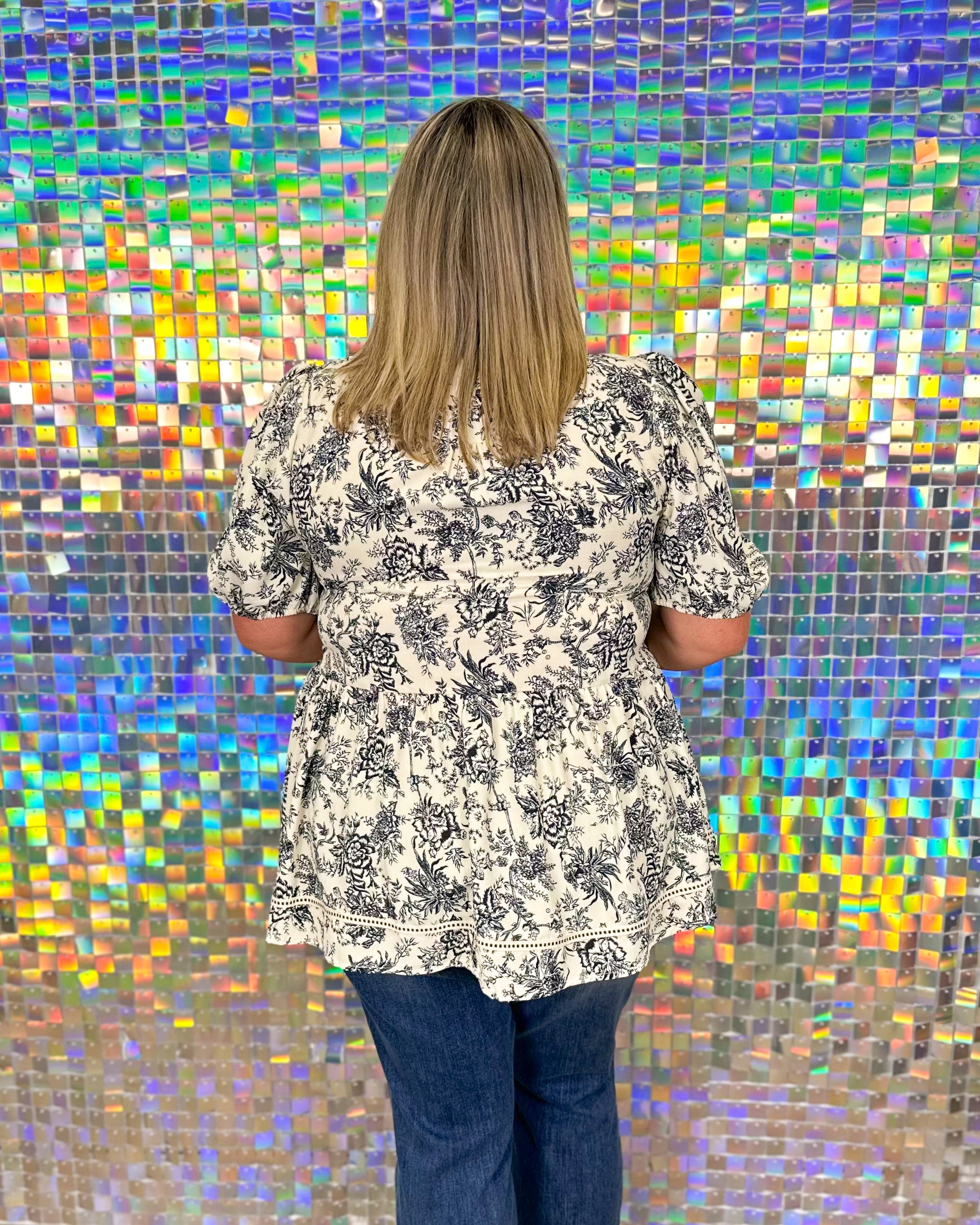 Afternoon Tea Top - Cream/Black