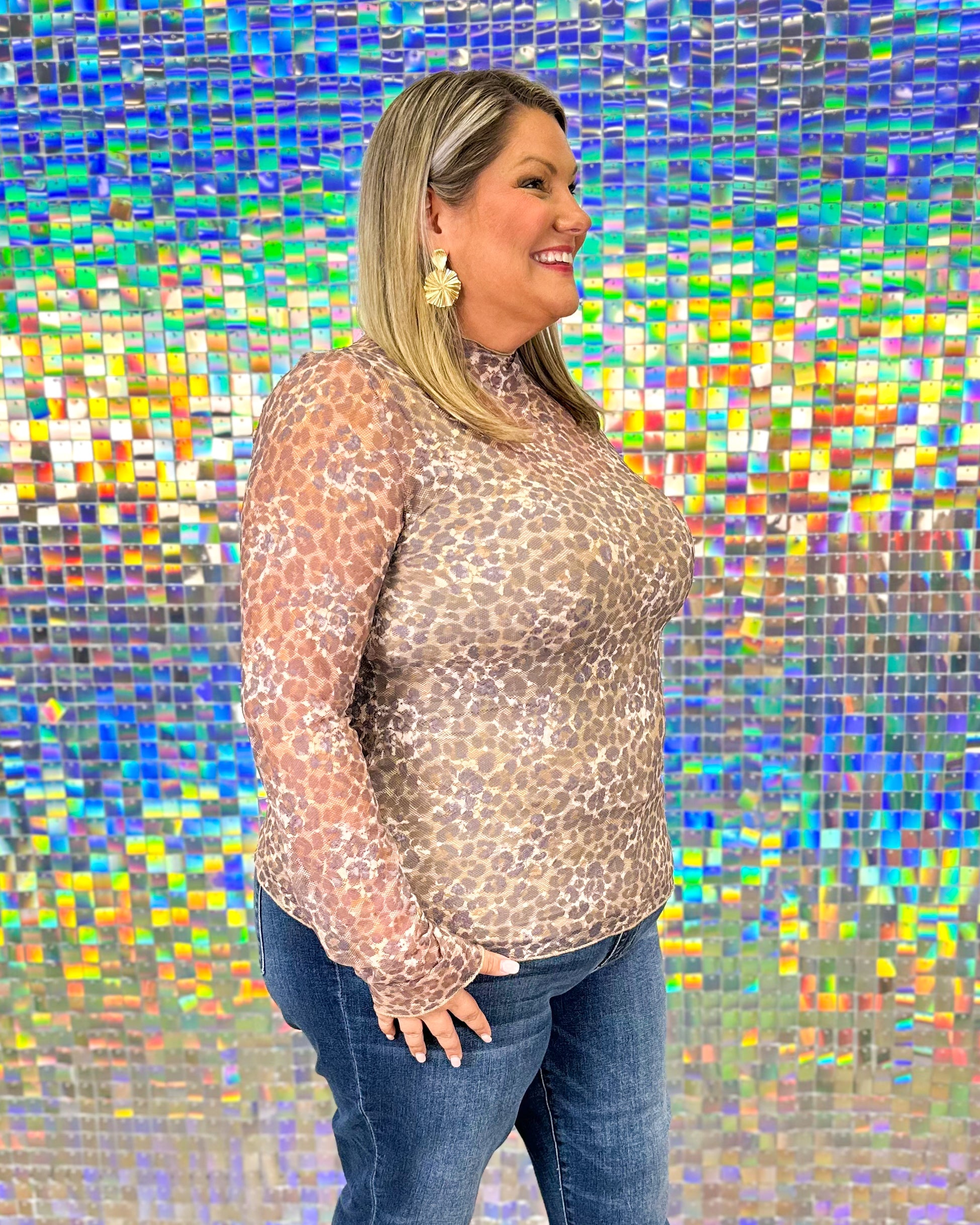 Isabella Mesh Top - Latte