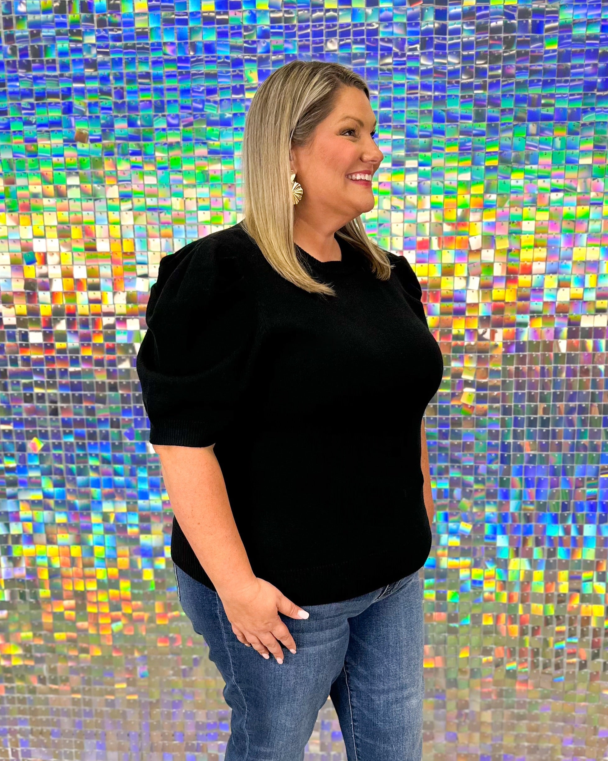 FINAL SALE- Daniella Sweater Top - Black