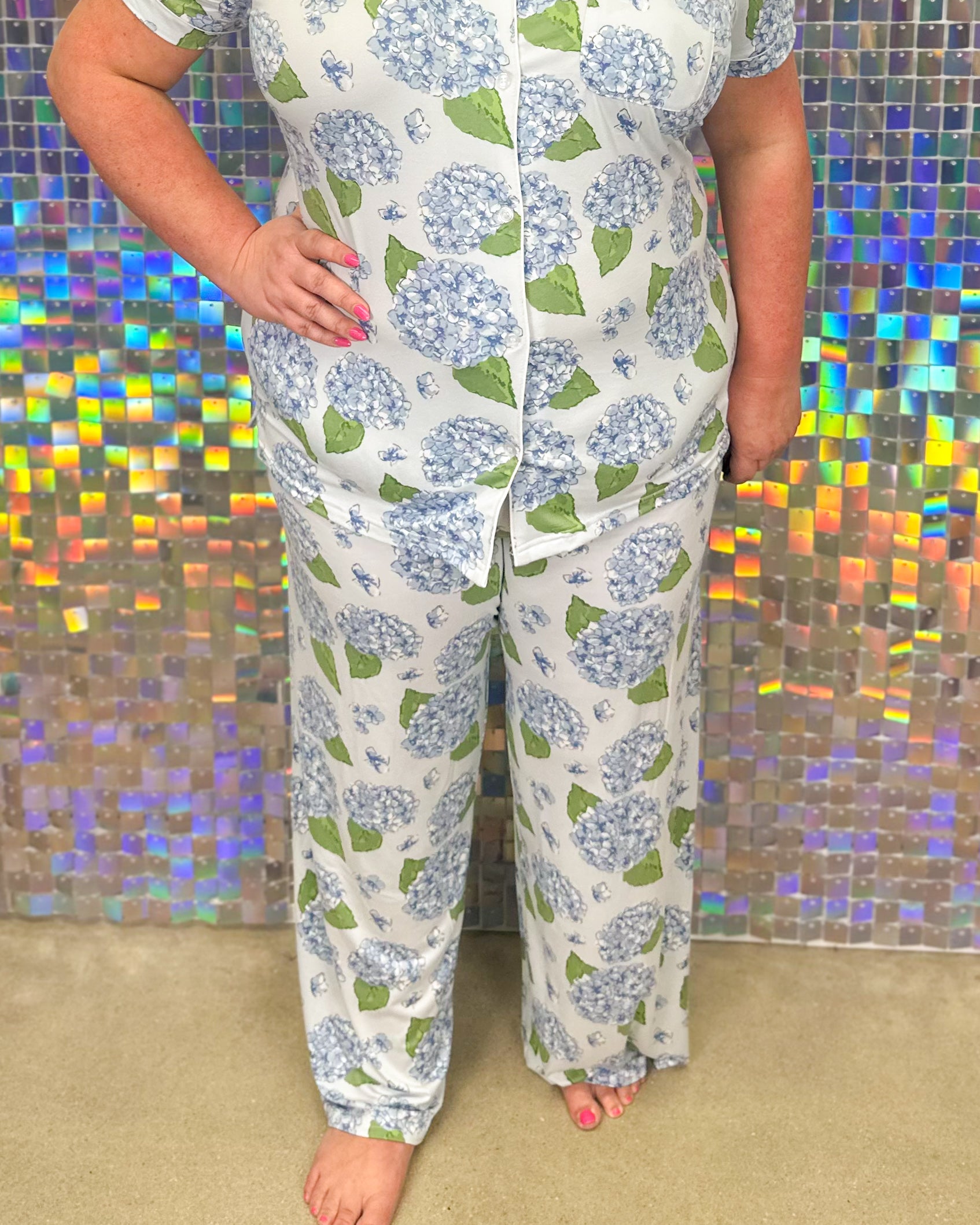 Hydrangea Sleep Pants - Illusion/Blue/Green