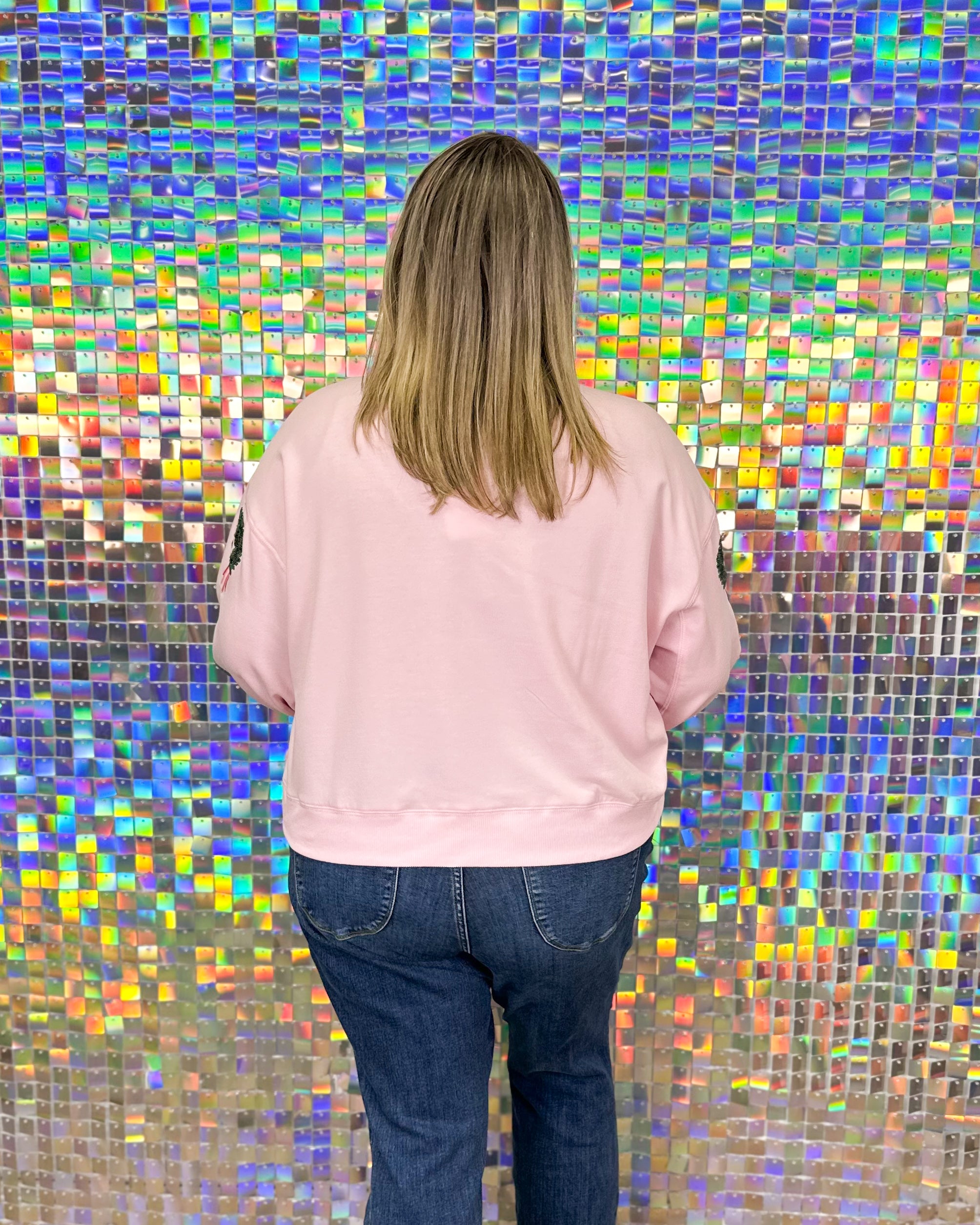 Millie Sweatshirt - Wreaths Pink