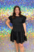 She & Sky Mia Dress - Black, smocked, tiered, round neck, ruffled sleeve, plus size