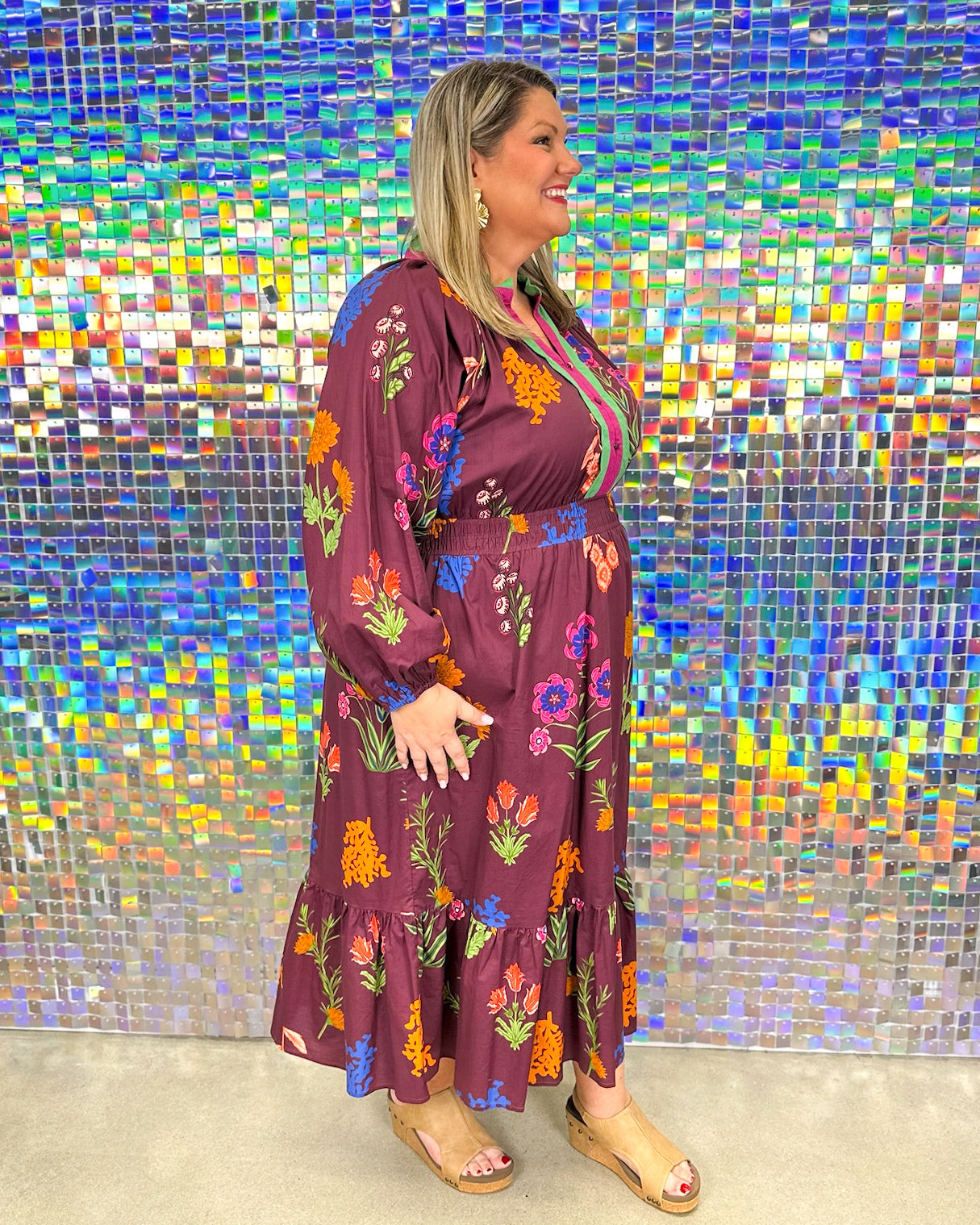 Dahlia Dress - Burgundy