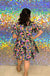 Entro One in a Million Dress - Multi, print, tiered, mini, short sleeve, puff sleeve, v-neck