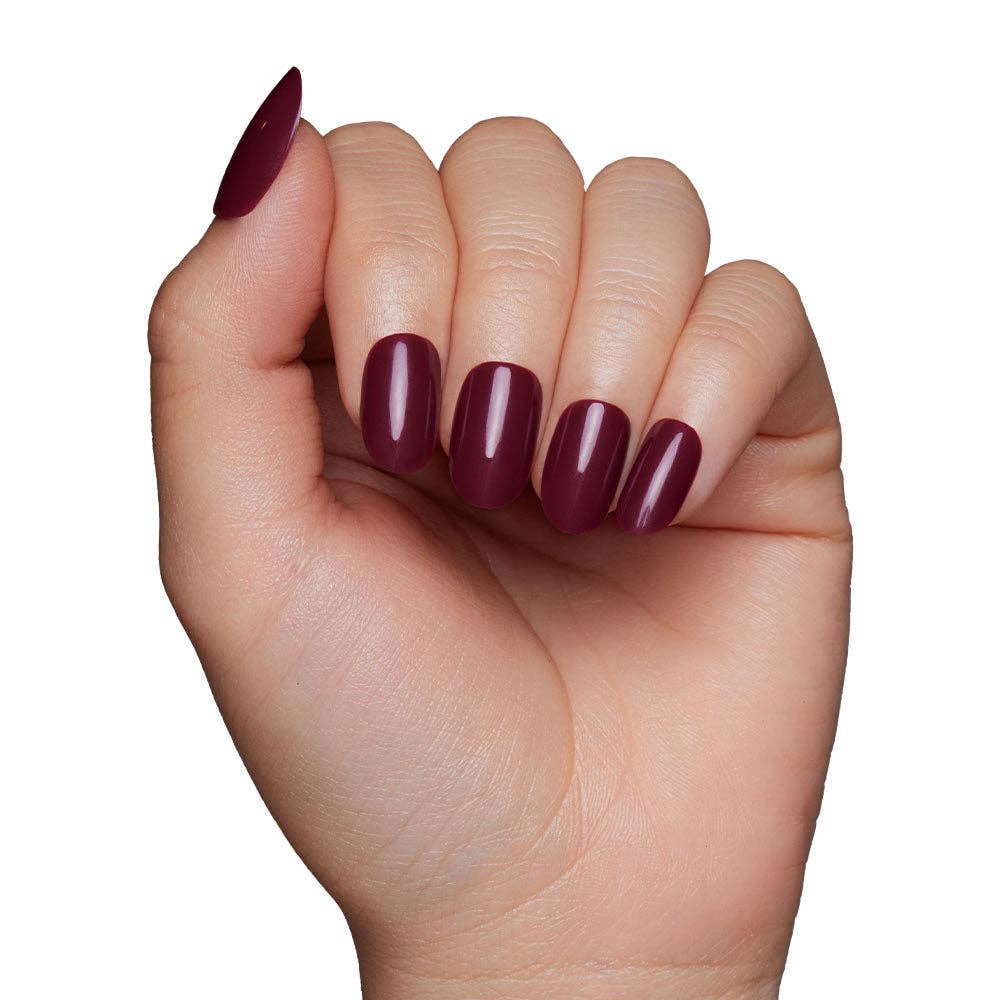 Glamnetic Berry Maroon Press-On Nails | Fall Solids | Short Round