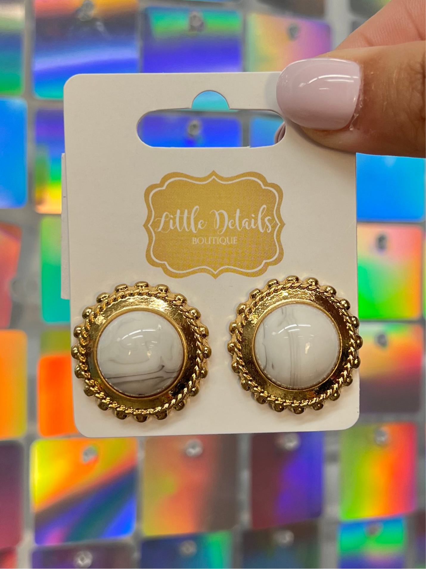 Accented Dome Stone Earrings