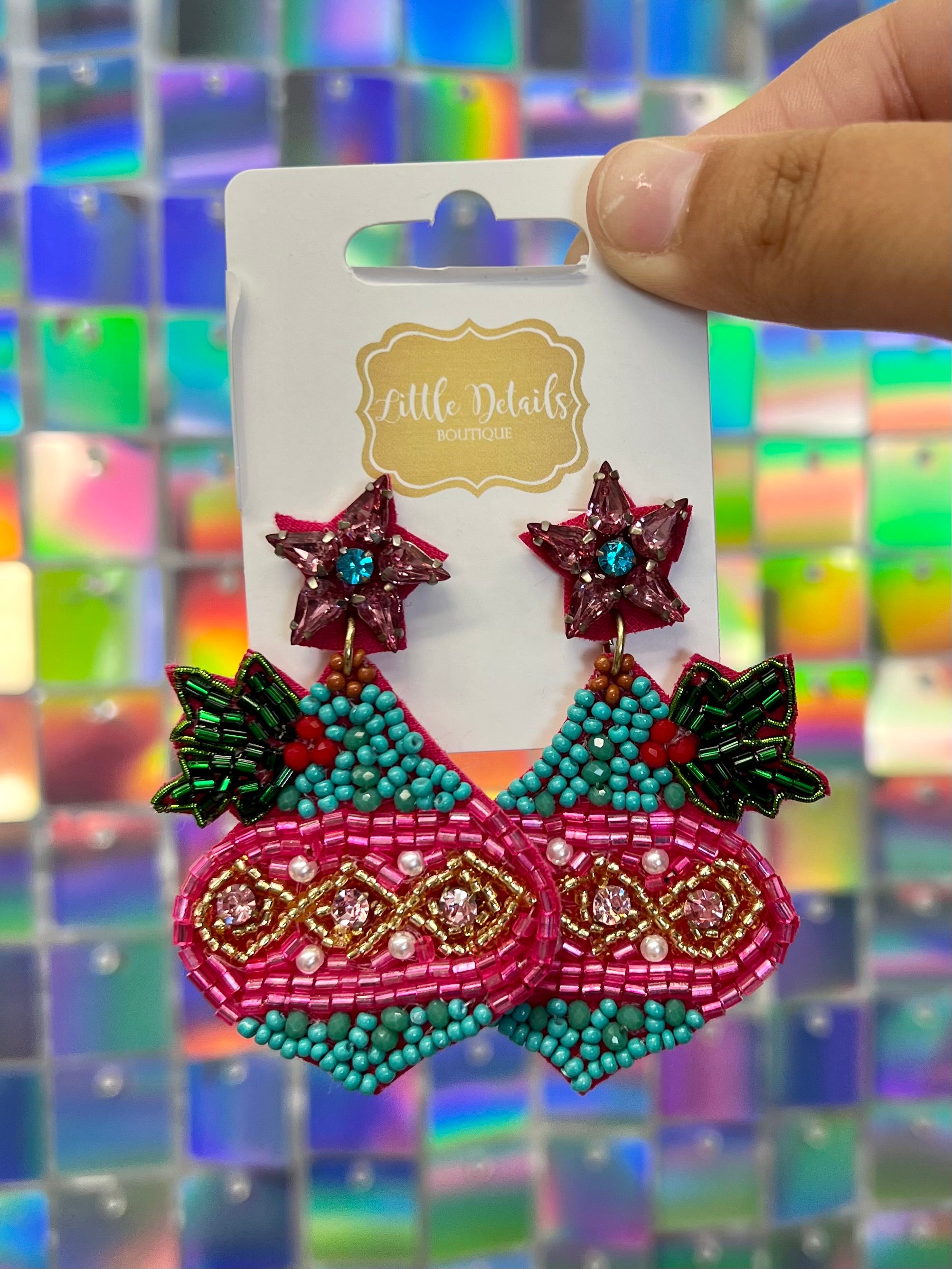 X-MAS Seed Bead Ornament Earrings