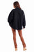 Mud Pie Kirby Swing Shacket - Black, long sleeve, button down, collared, buttons, oversized