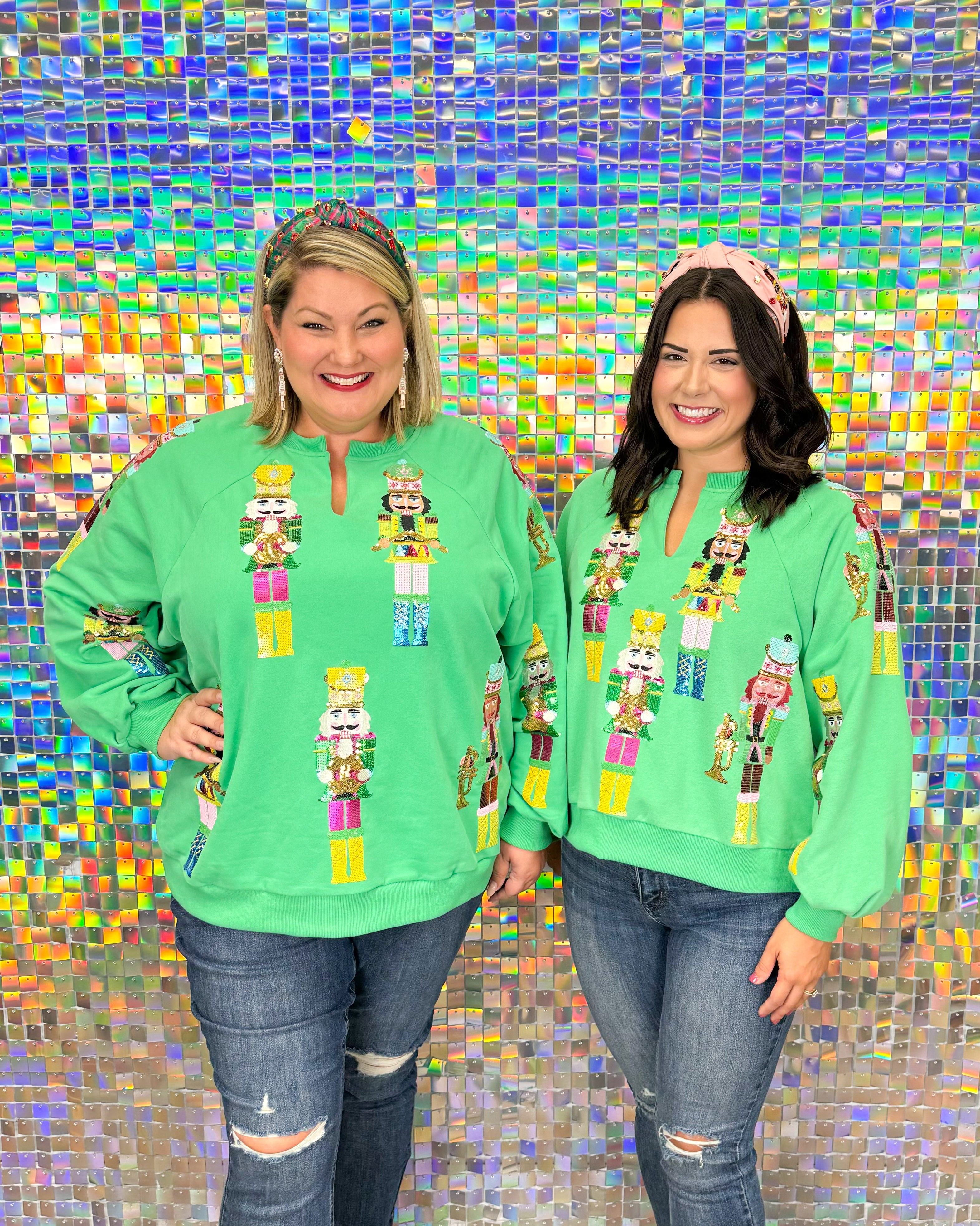 Queen of Sparkles Nutcracker Band Sweatshirt - Green