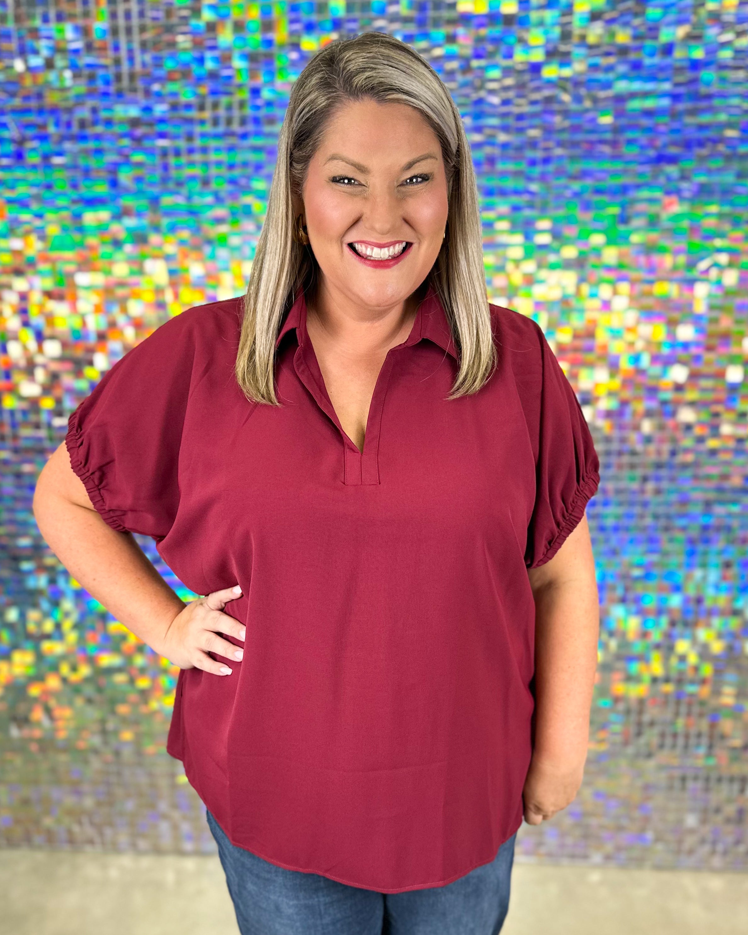 Kirsten Top - Burgundy