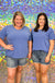 Andree By Unit Whistle Top - Royal Blue, tee, plus size, round neck, short sleeve, solid