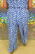 Skies Are Blue Island Trip Pants - Blue, palazzo, wide, pleated, print, plus size