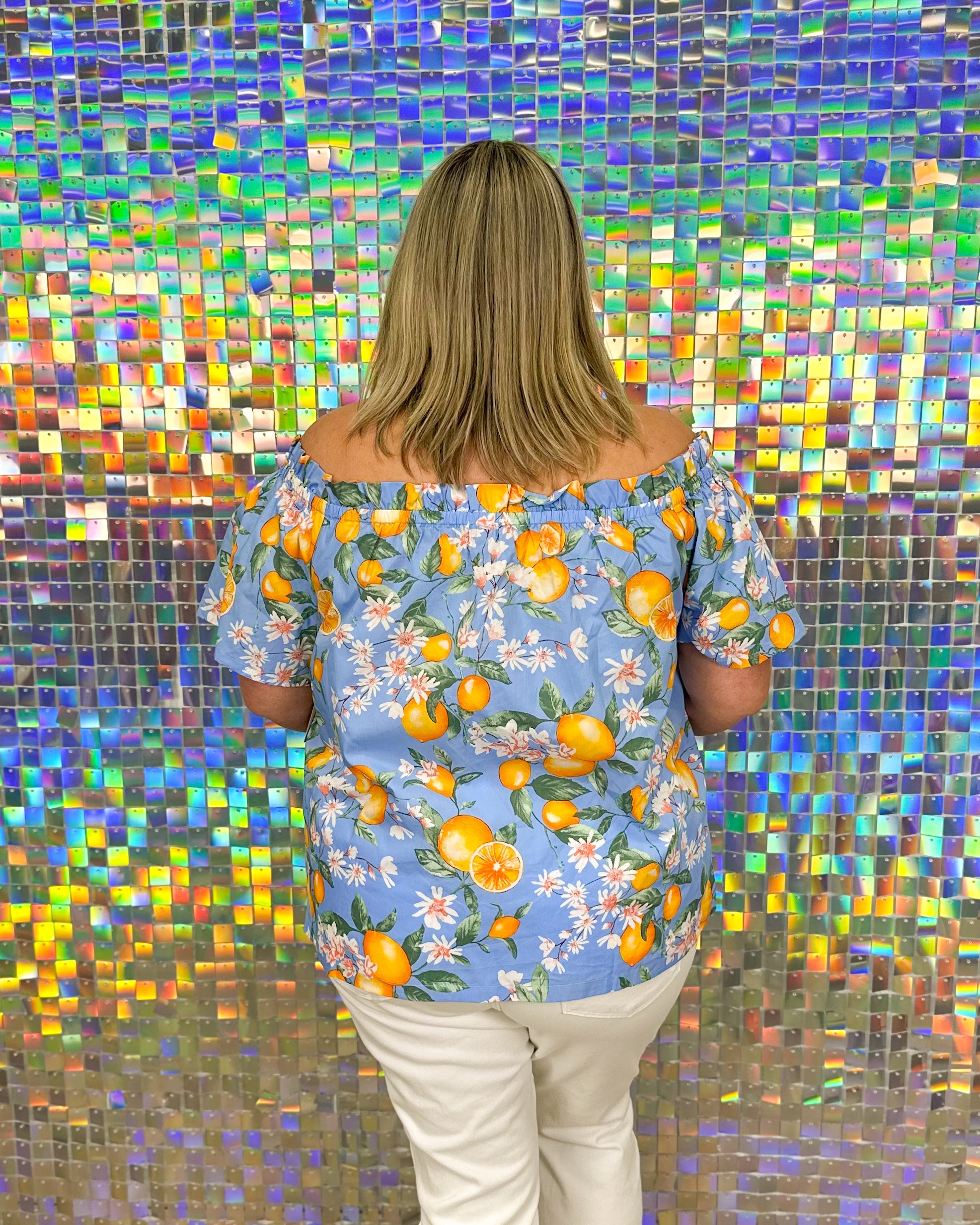 FINAL SALE Positano Top - Blue Lemon