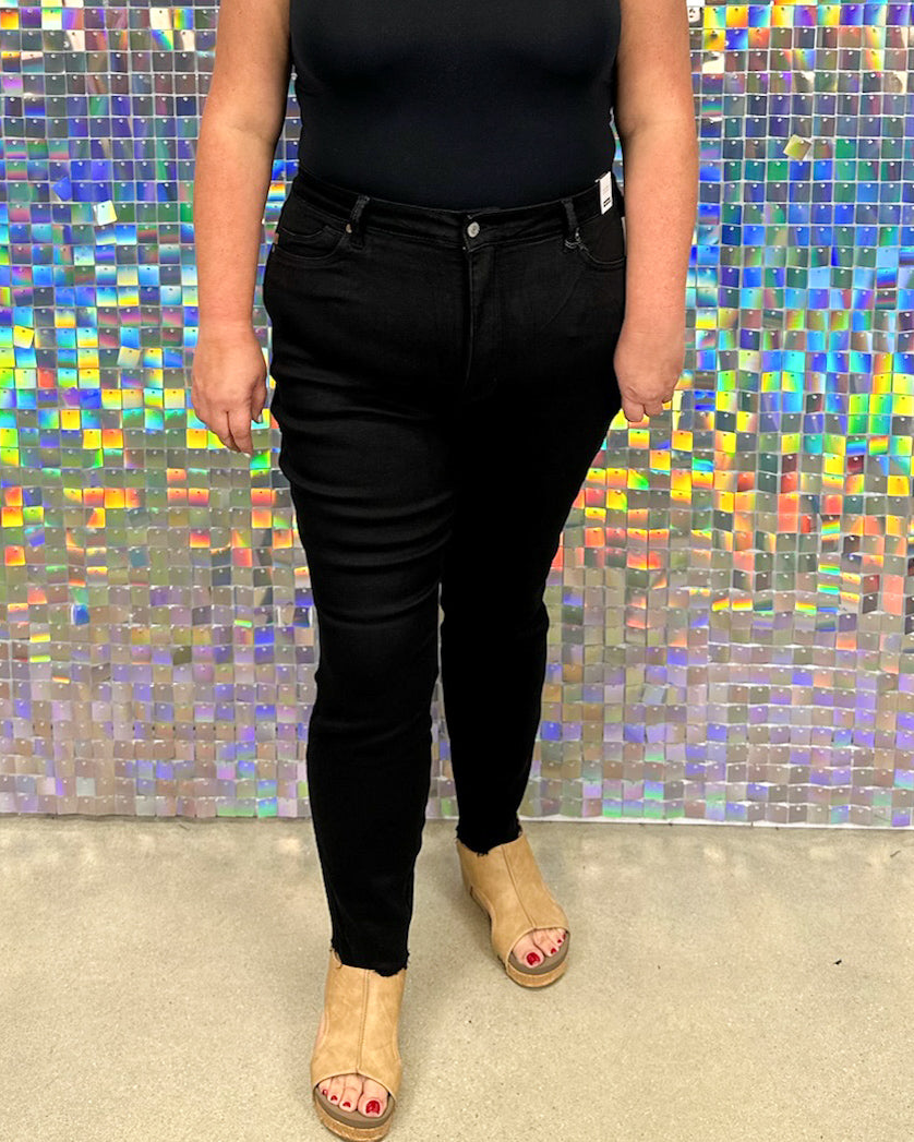 Judy Blue Midnight High Rise Tummy Control Skinny - Black