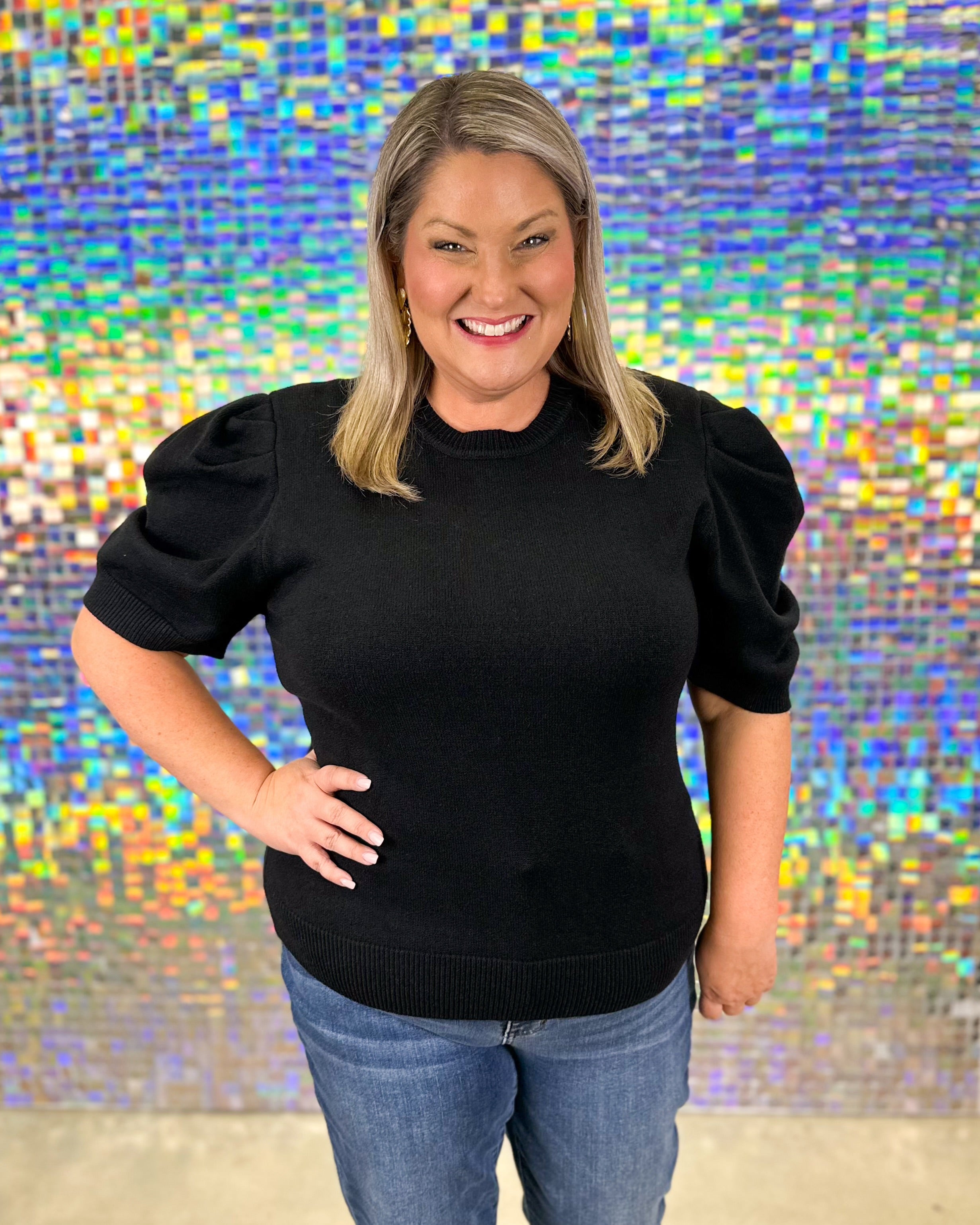 FINAL SALE- Daniella Sweater Top - Black