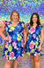 Jodifl Fancy Nancy Dress - Navy Mix, plus size, v-neck, floral, ruffle, spring