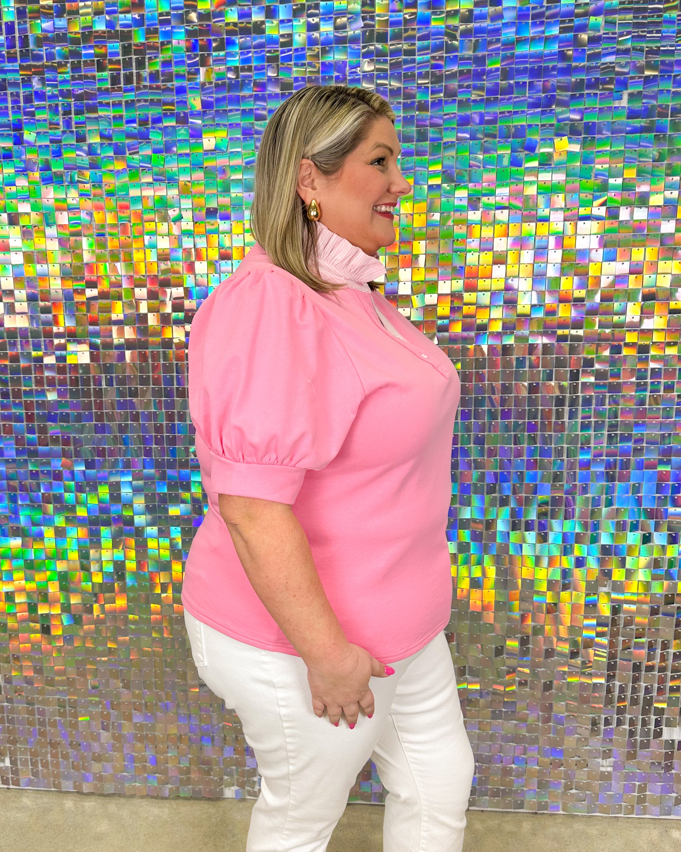 FINAL SALE Georgia Top - Bubble Pink