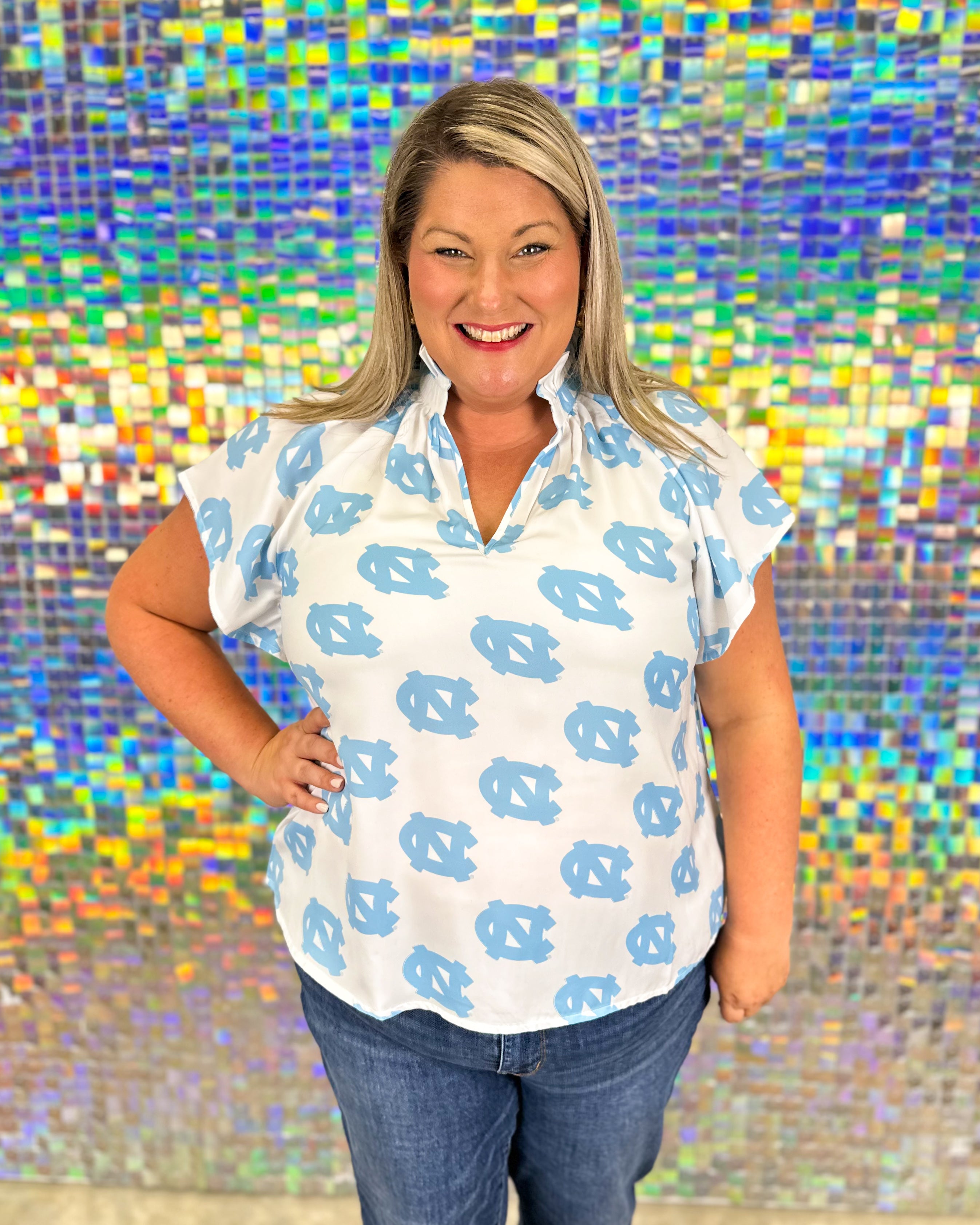 UNC Poly Blouse - White