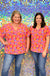 Michelle McDowell Laurie Top - Sour Raspberry- Coral, v-neck, short sleeve, flowy, plus size