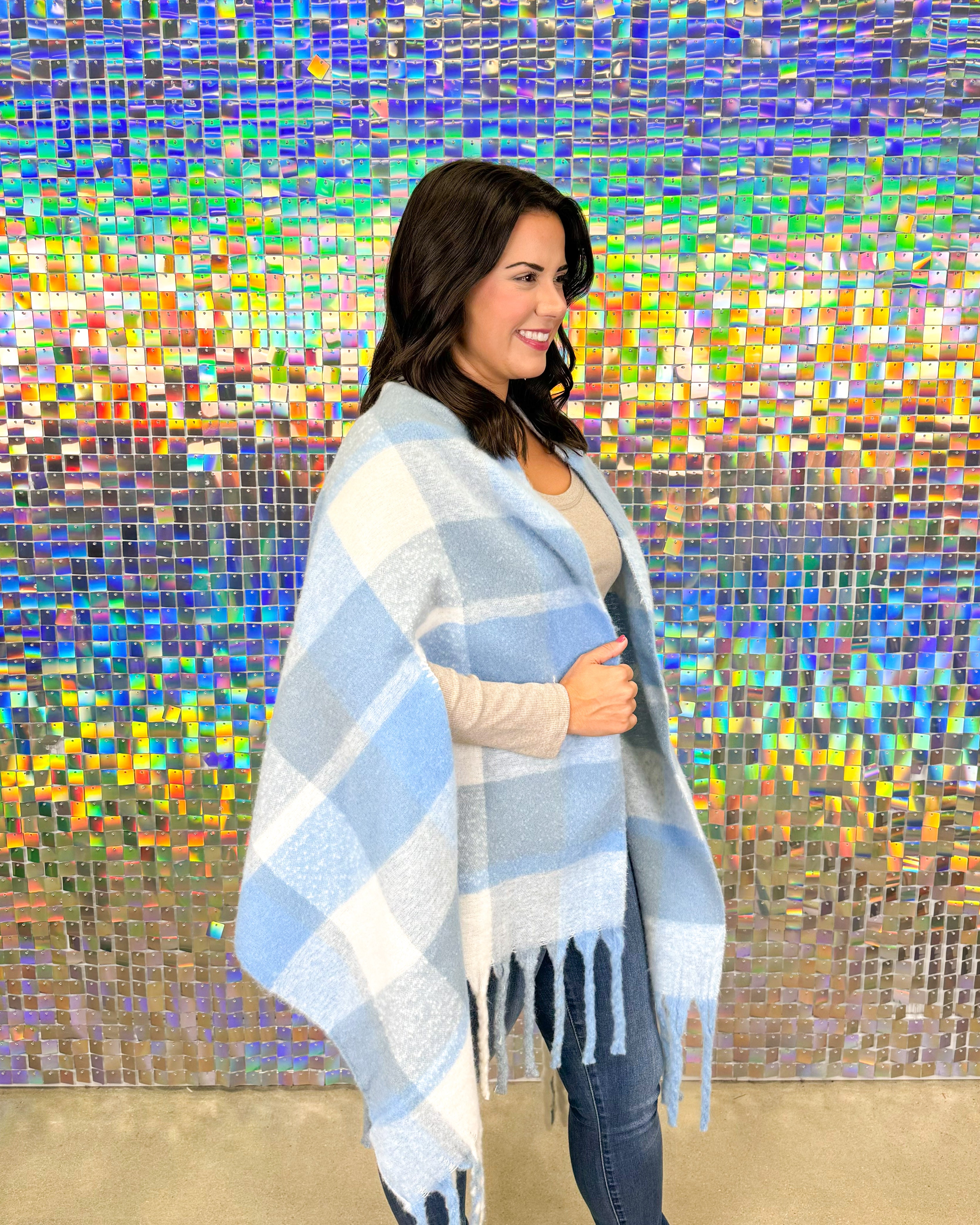 Bright Scarf Wrap - Blue