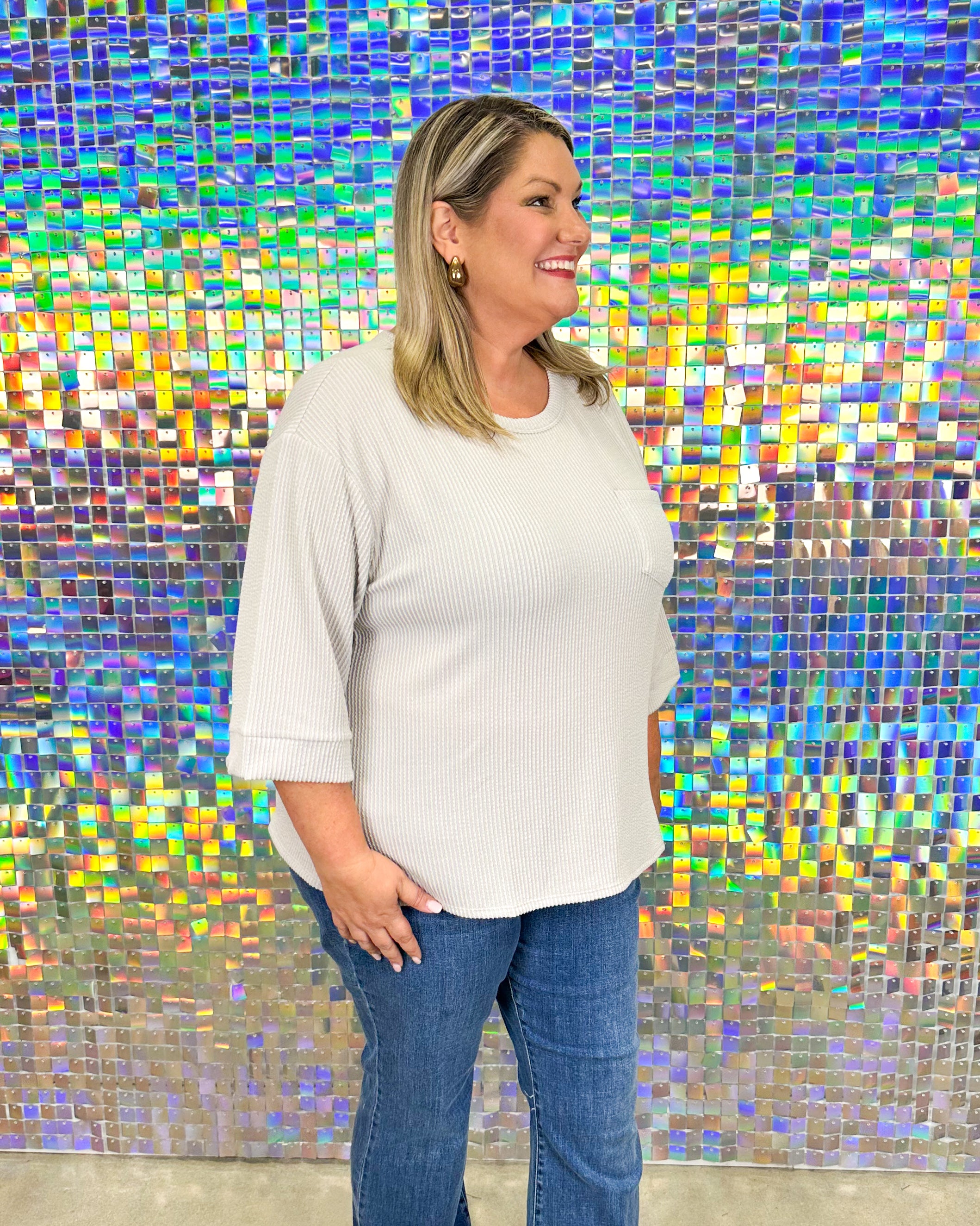 Brittany Top - Pearl Grey