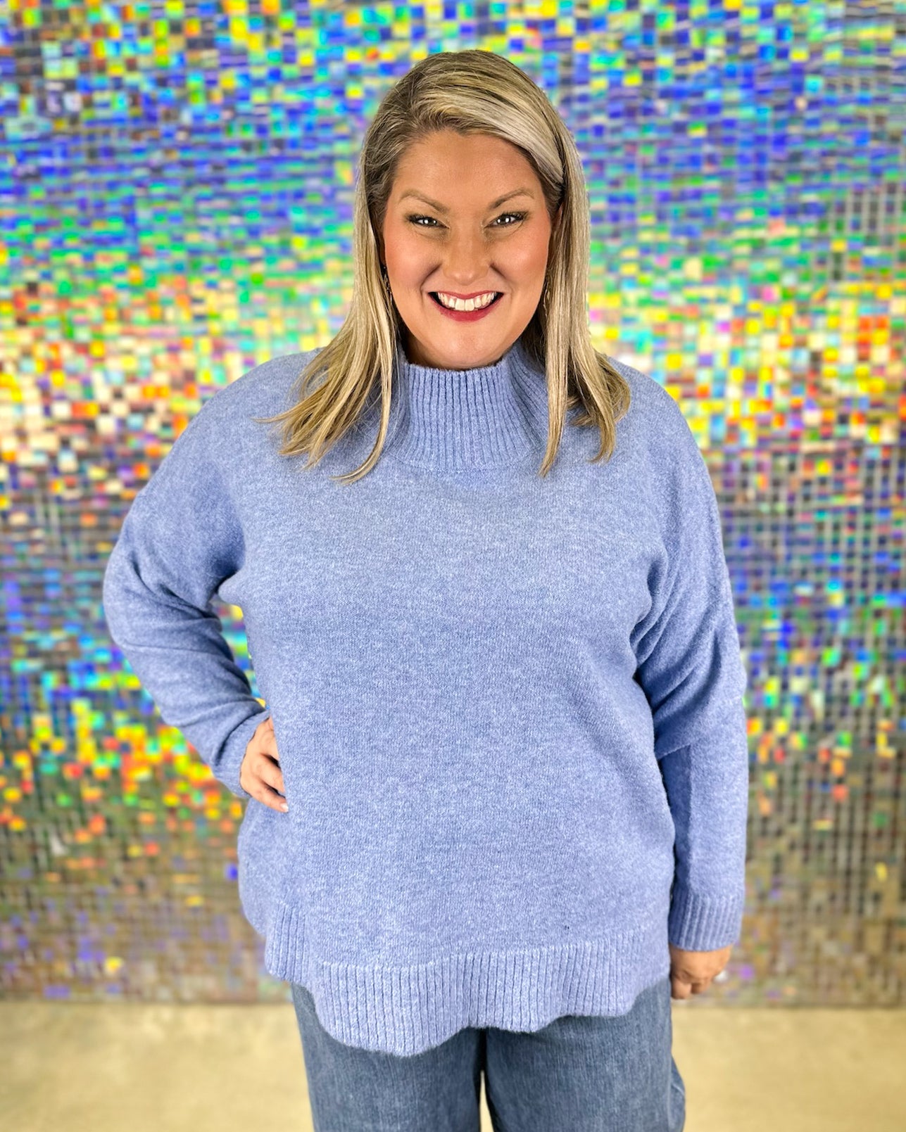 Monica Crew Neck Sweater - Blue