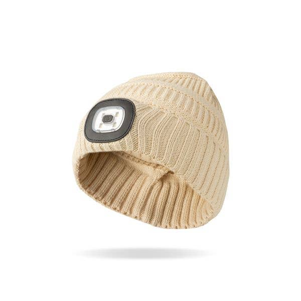 Night Scope Kid's Dakota Rechargeable LED Beanie - Oatmeal