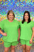 Mary Square Claire Top - Green, short sleeves, textured, round neck, plus size