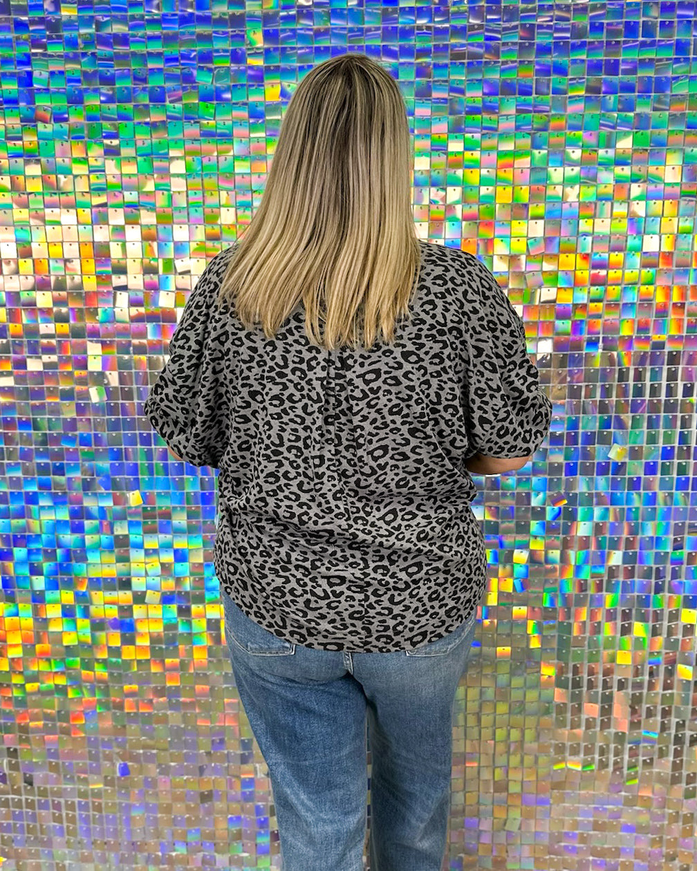 Center of Attention Top  - Charcoal