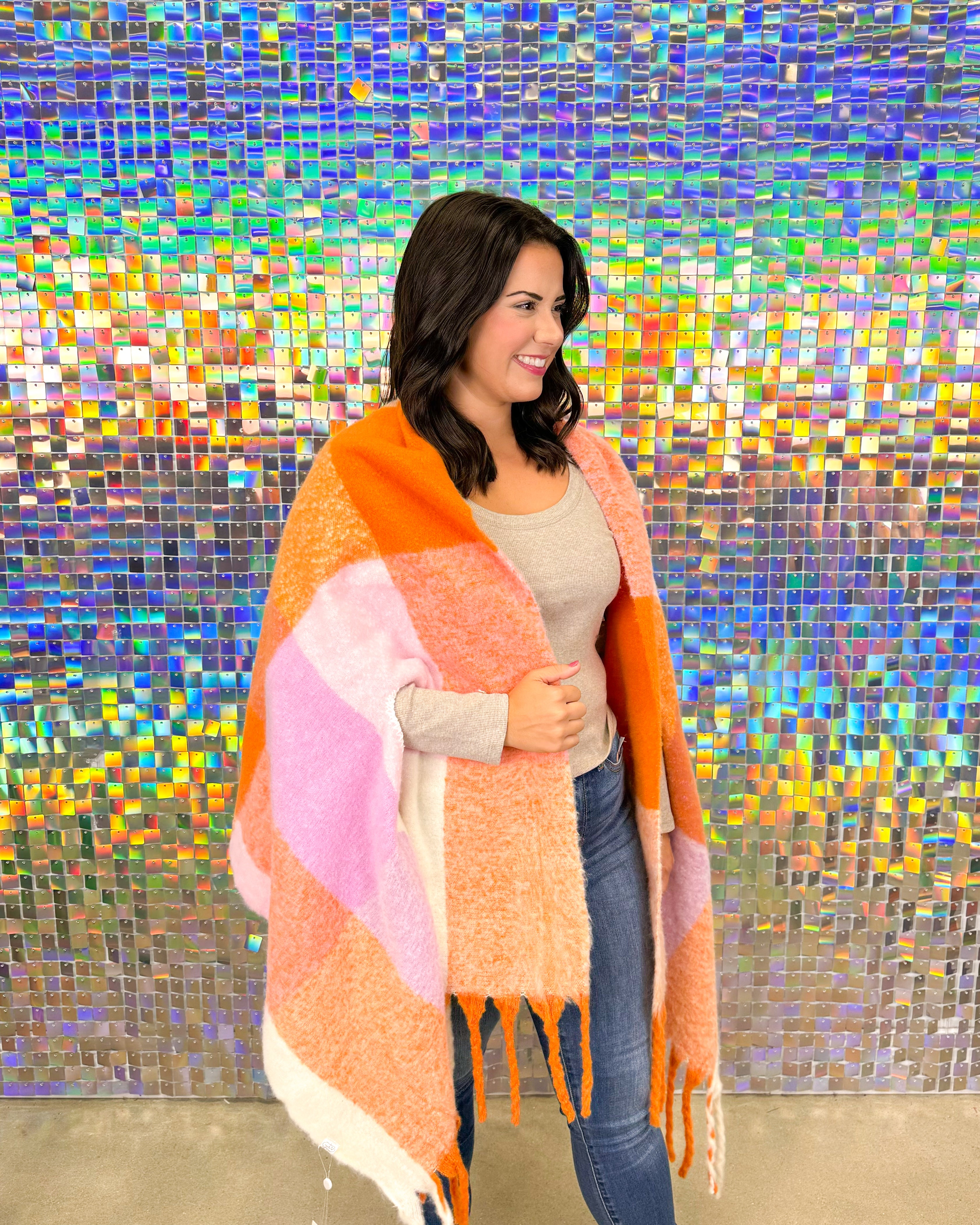 Bright Scarf Wrap - Orange