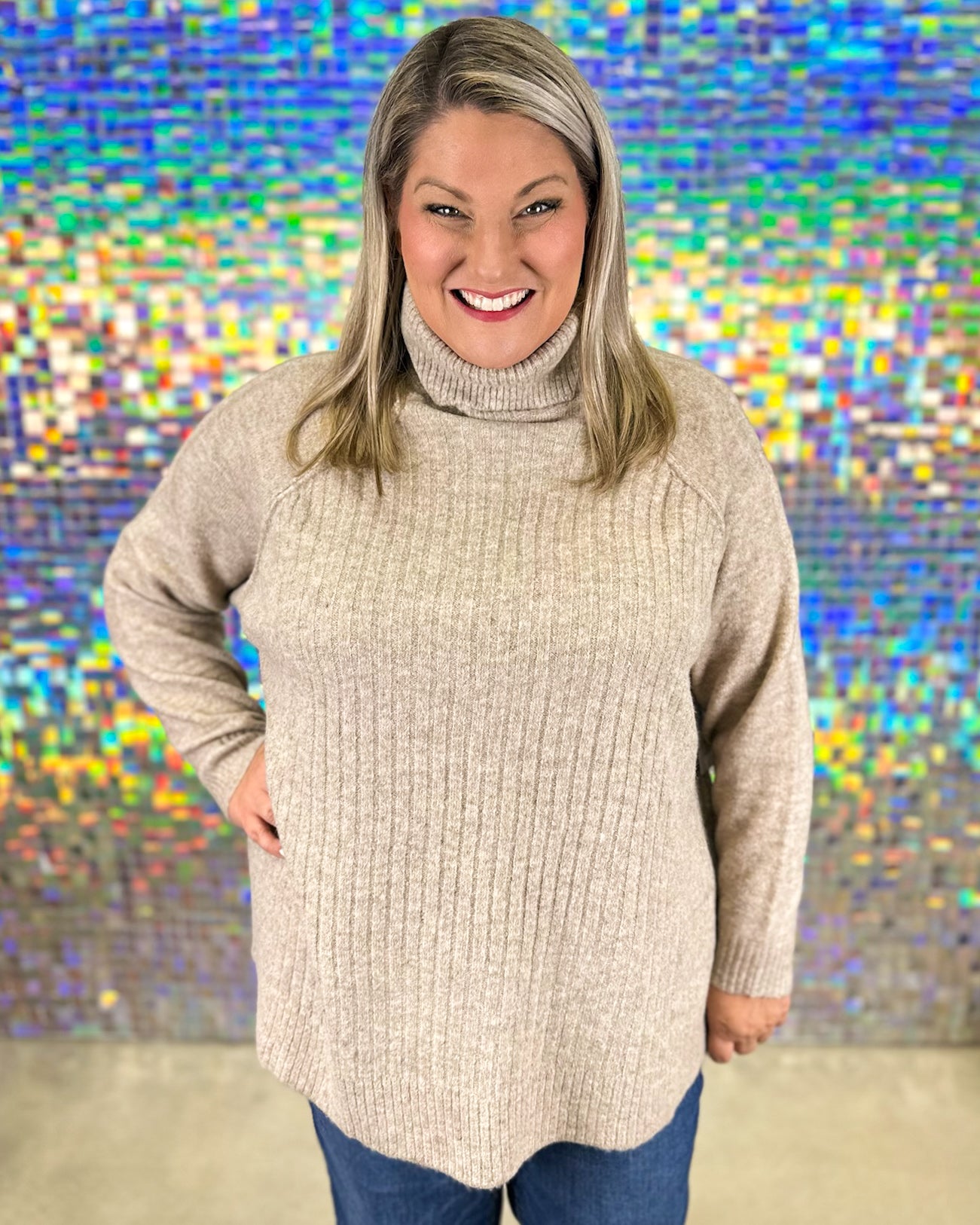 Freddie Ribbed Sweater - Tan