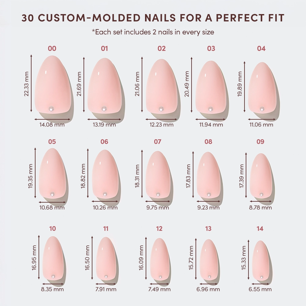 Glamnetic Wifey Press-On Nails | Nude Pearl | Short Almond