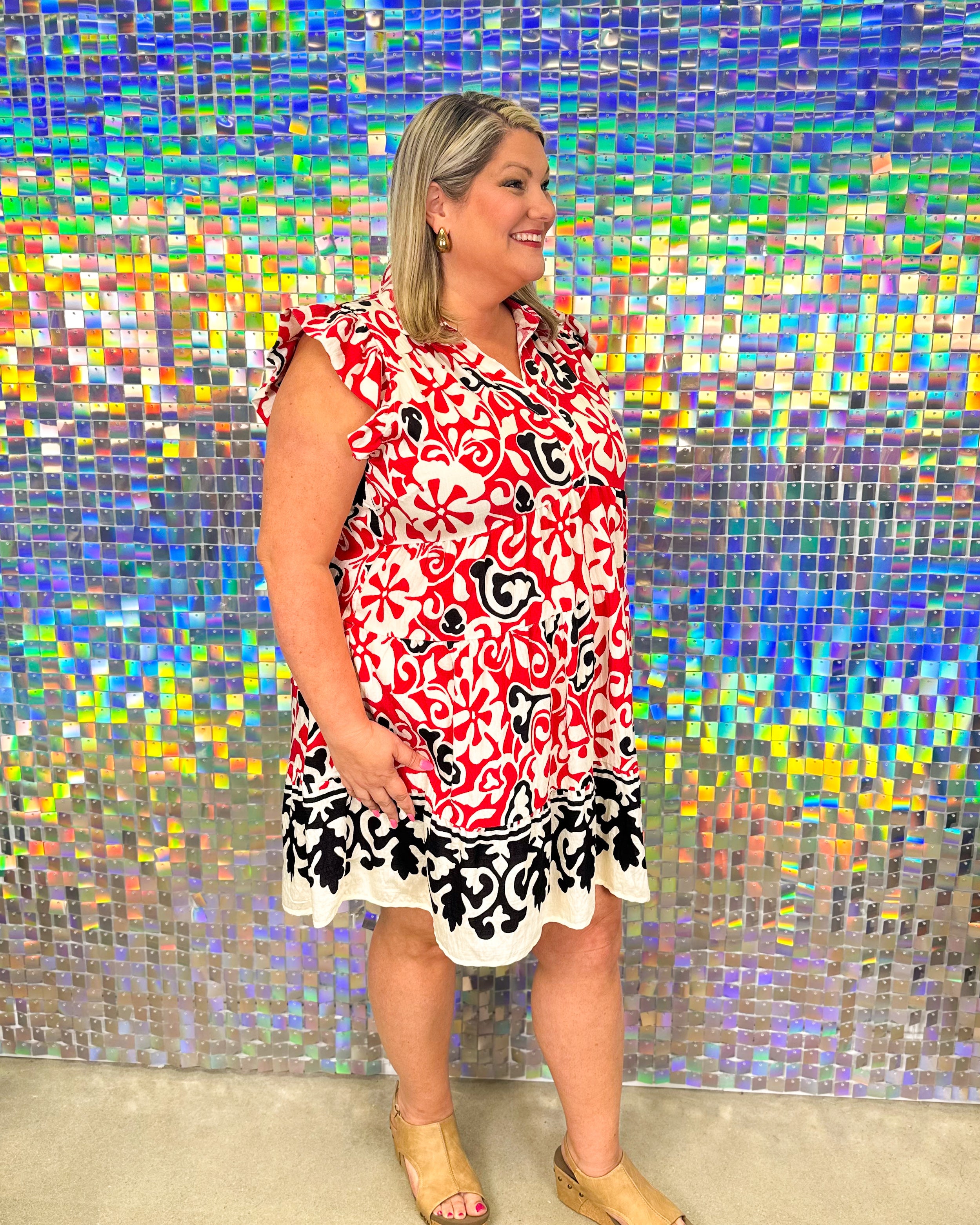 Delaney Dress - Cherry Red