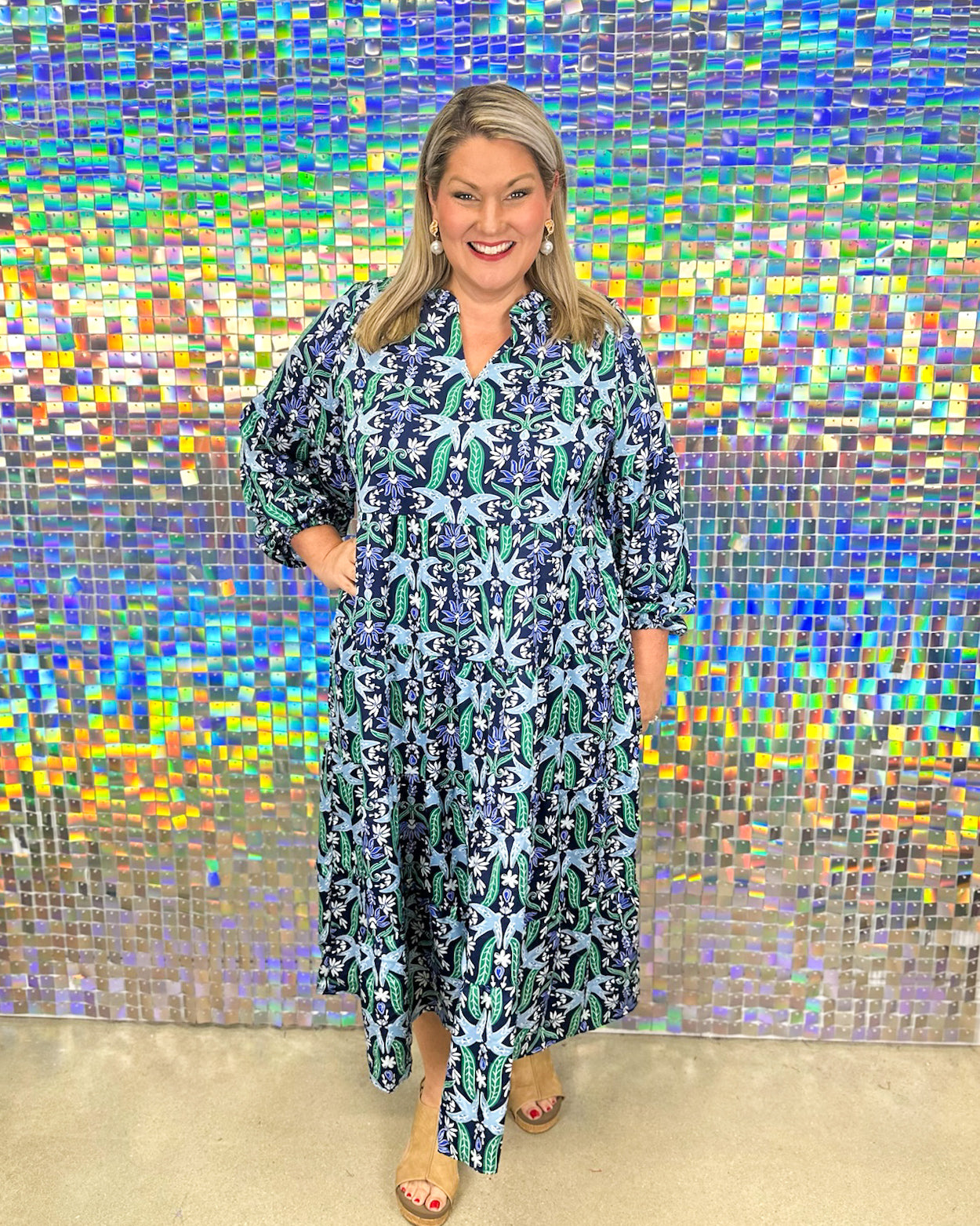 Christina Maxi Dress - Gossamer Wings Navy