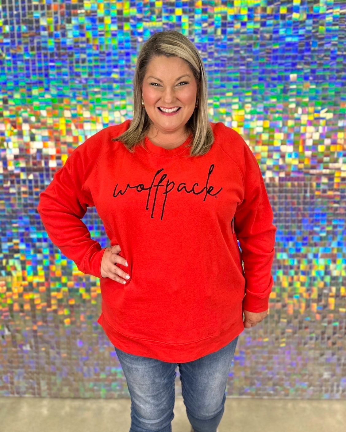 NC State Embroidered Sweatshirt - Red