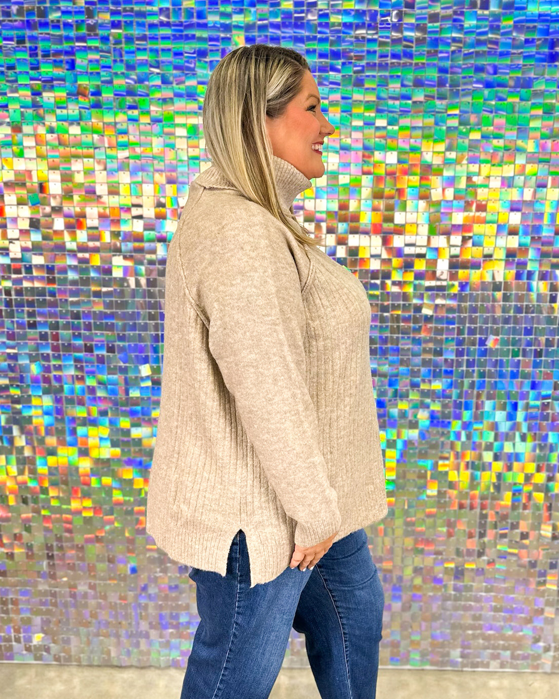 Freddie Ribbed Sweater - Tan