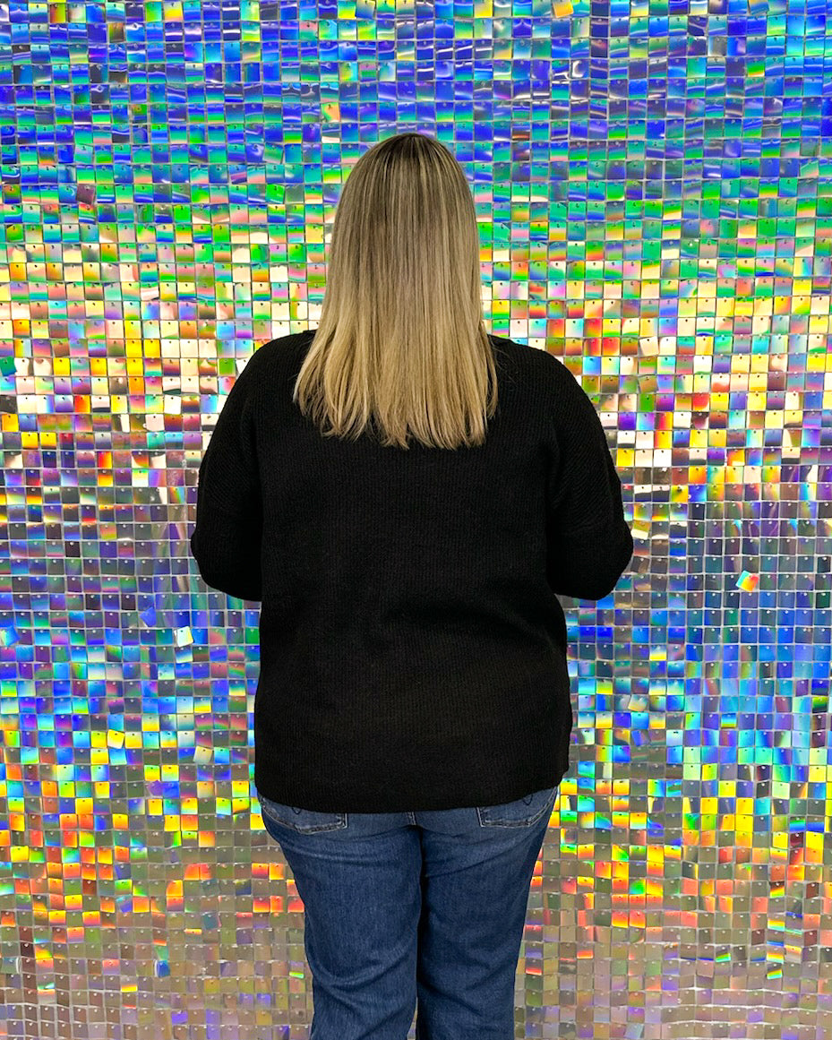 Noa Collared Sweater - Black