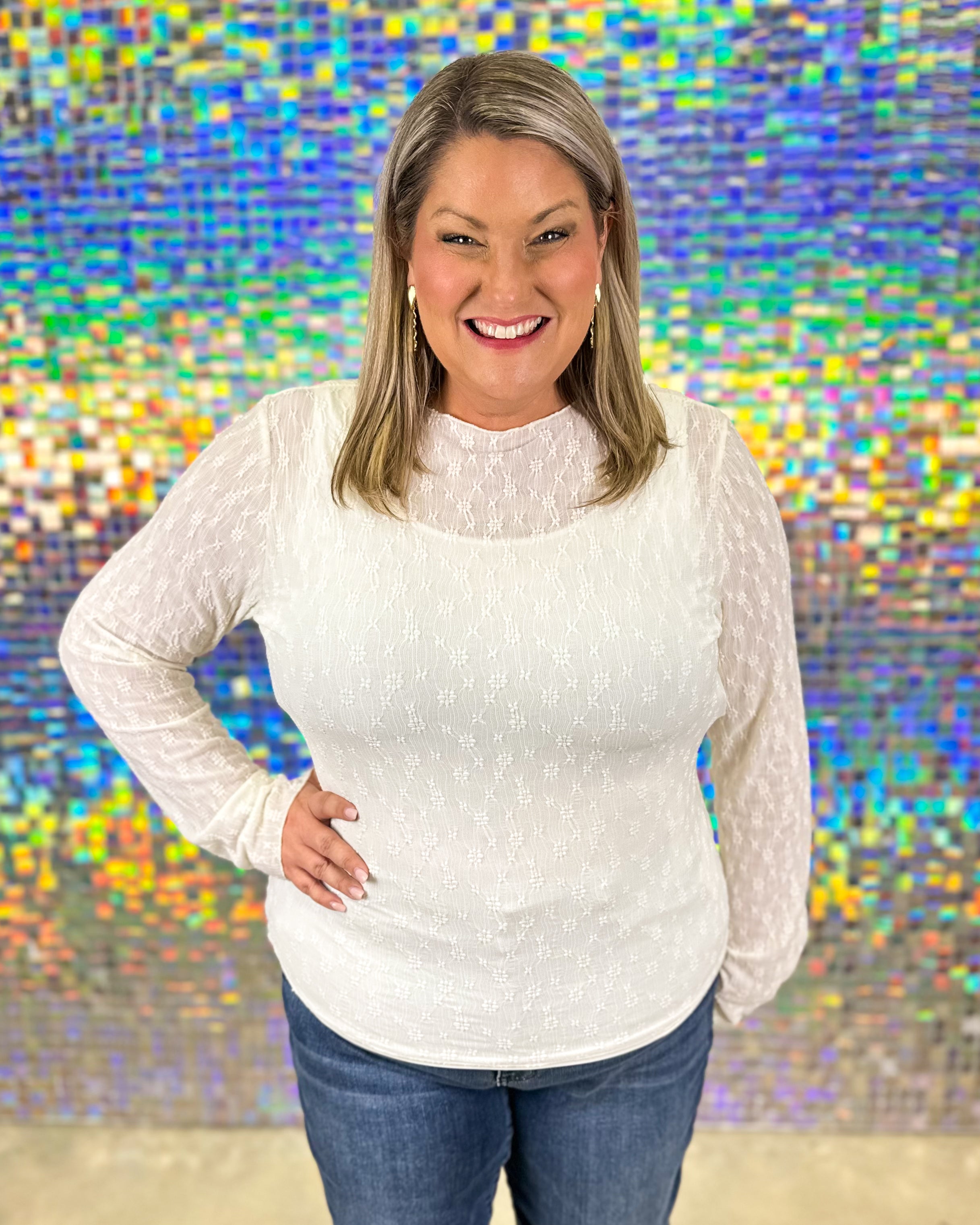 Bella Mesh Top - Cream