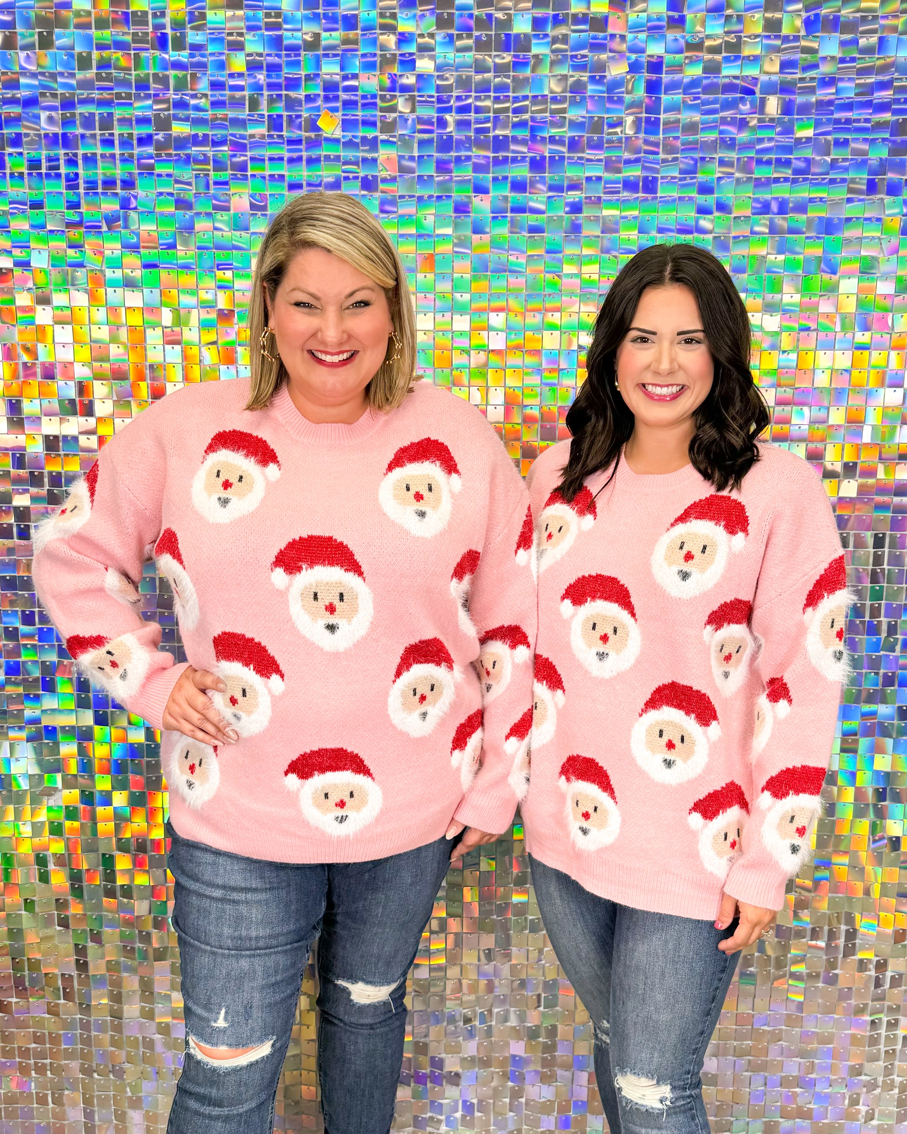 Jolly Santa Sweater - Pink