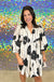 Entro Dream on Dress - Black, white, floral, long sleeve, v-neck, plus size, flowy