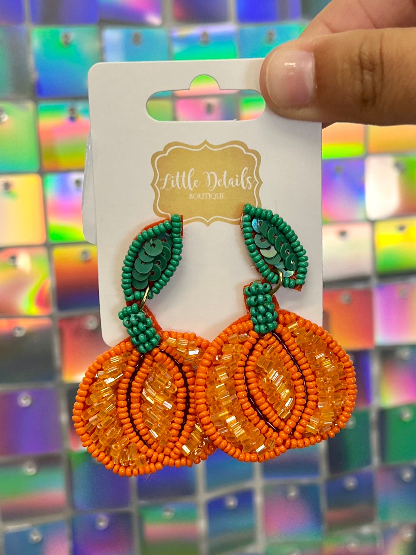 Pumpkin Bead Earrings